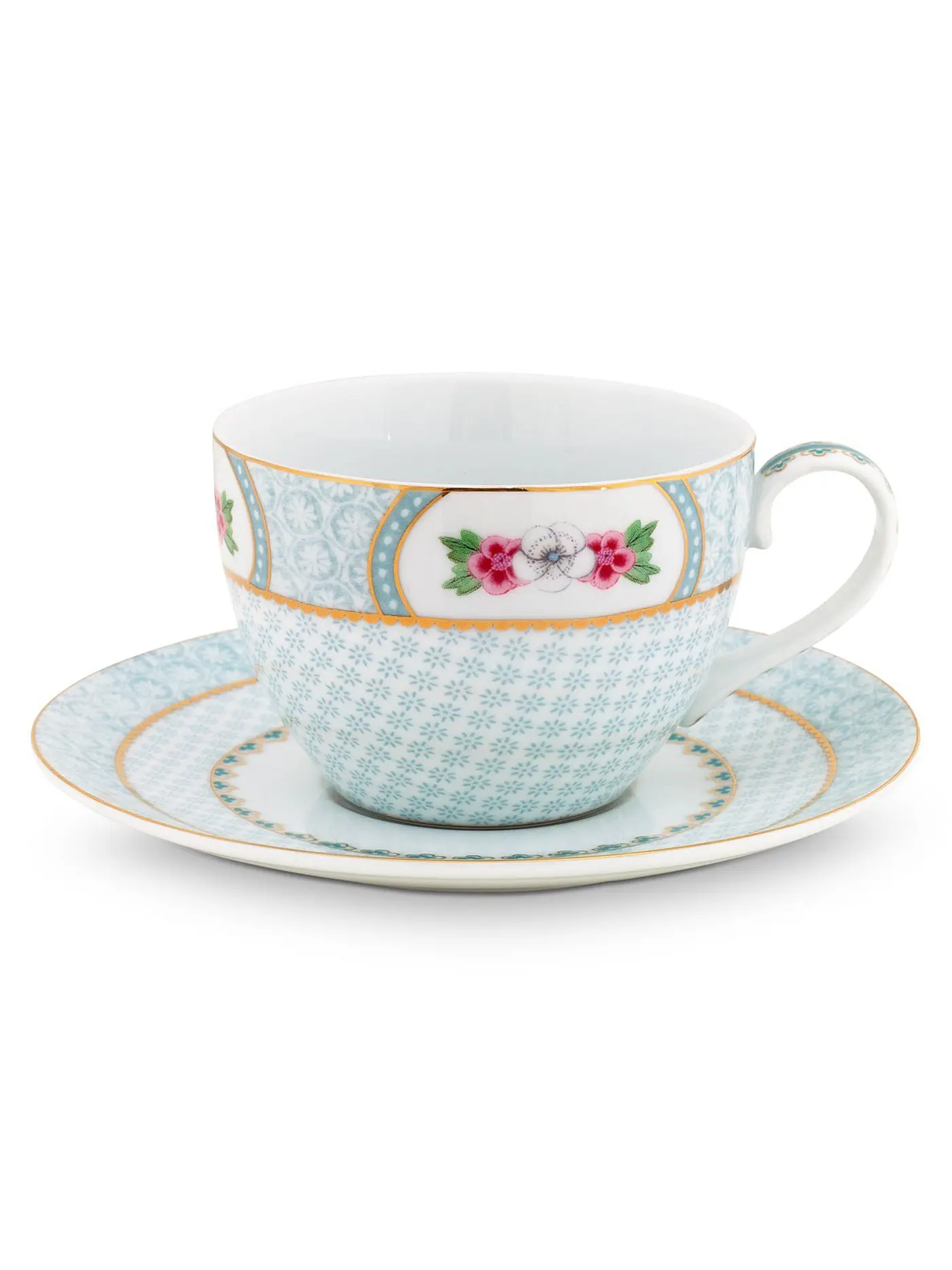 PIP STUDIO | Cappuccino-Tasse mit Untertasse 280ml "Blushing Birds" | weiss