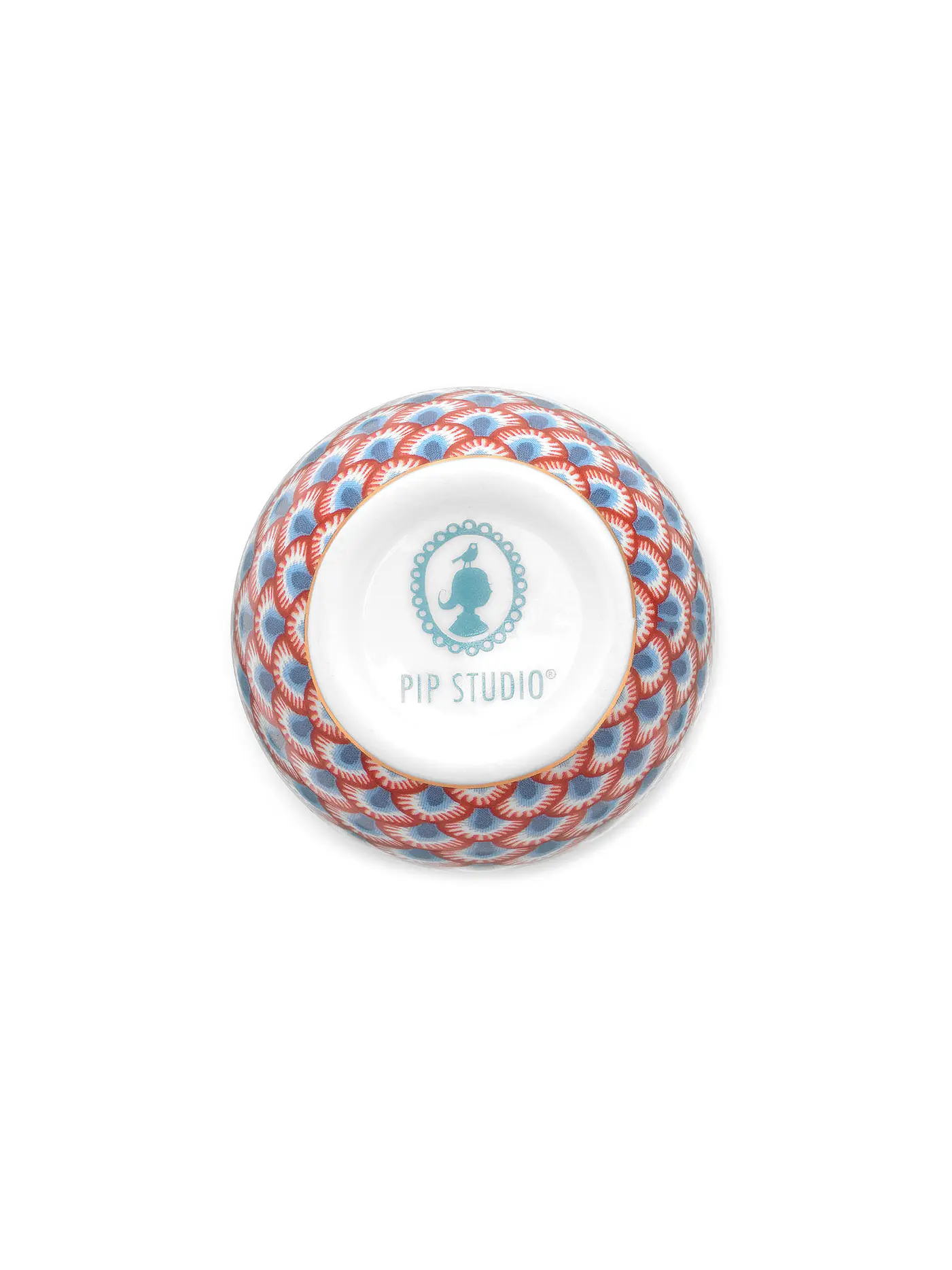 PIP STUDIO | Eierbecher 4,5cm FLOWER FESTIVAL Red Light Blue | hellblau