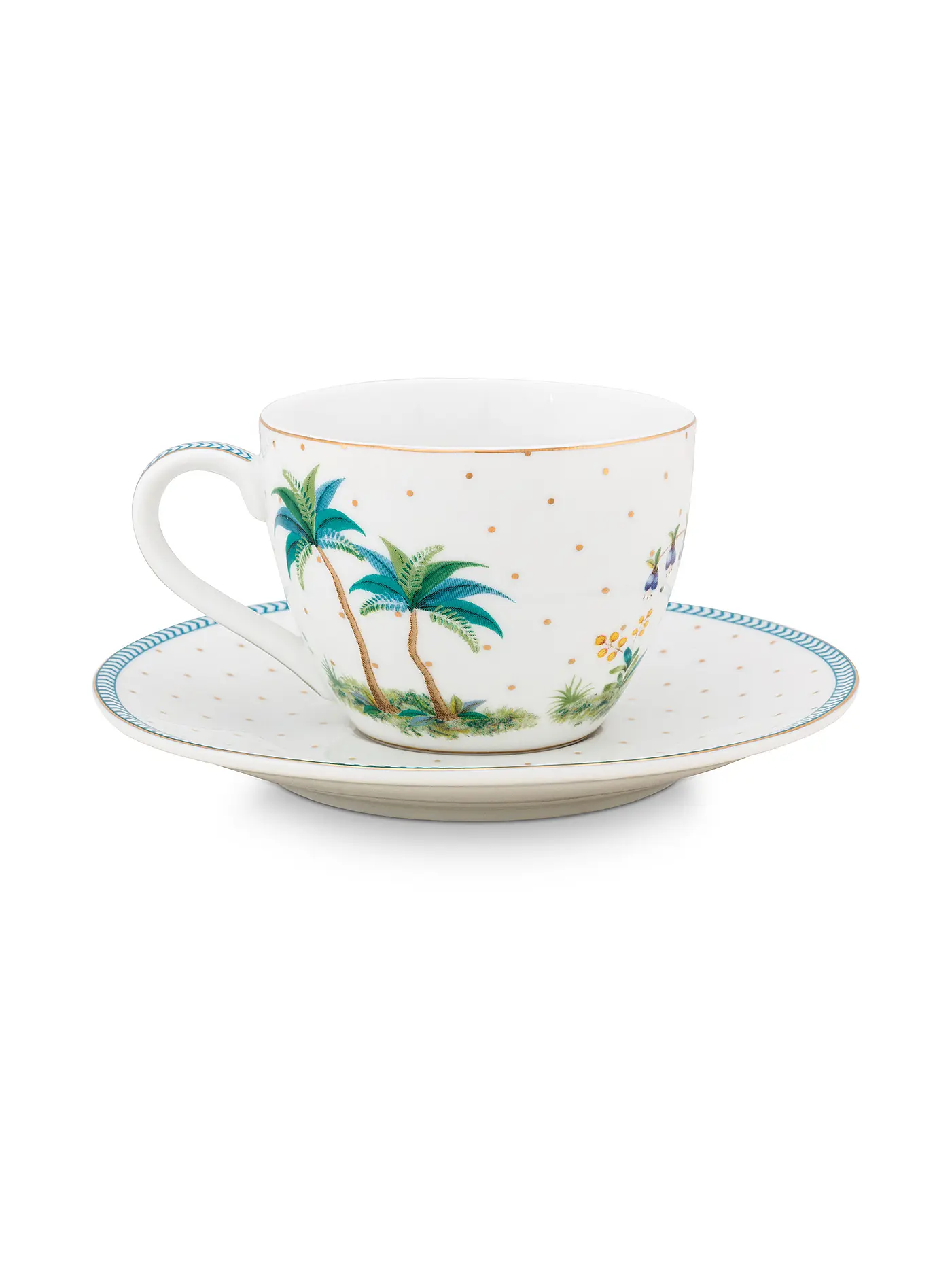 PIP STUDIO | Espressotasse mit Untertasse 120ml Jolie Dots Gold | weiss