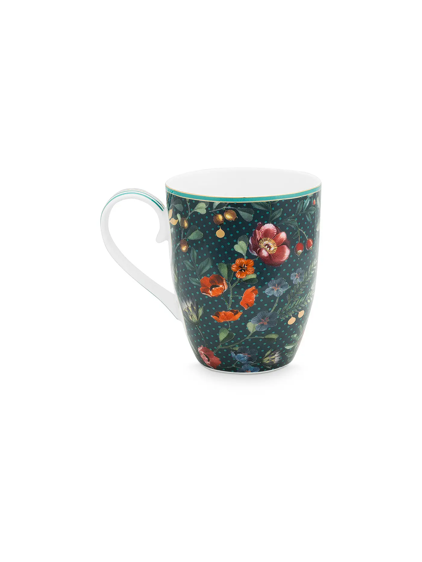 PIP STUDIO | Henkelbecher 2er Set 350ml WINTER WONDERLAND  | petrol