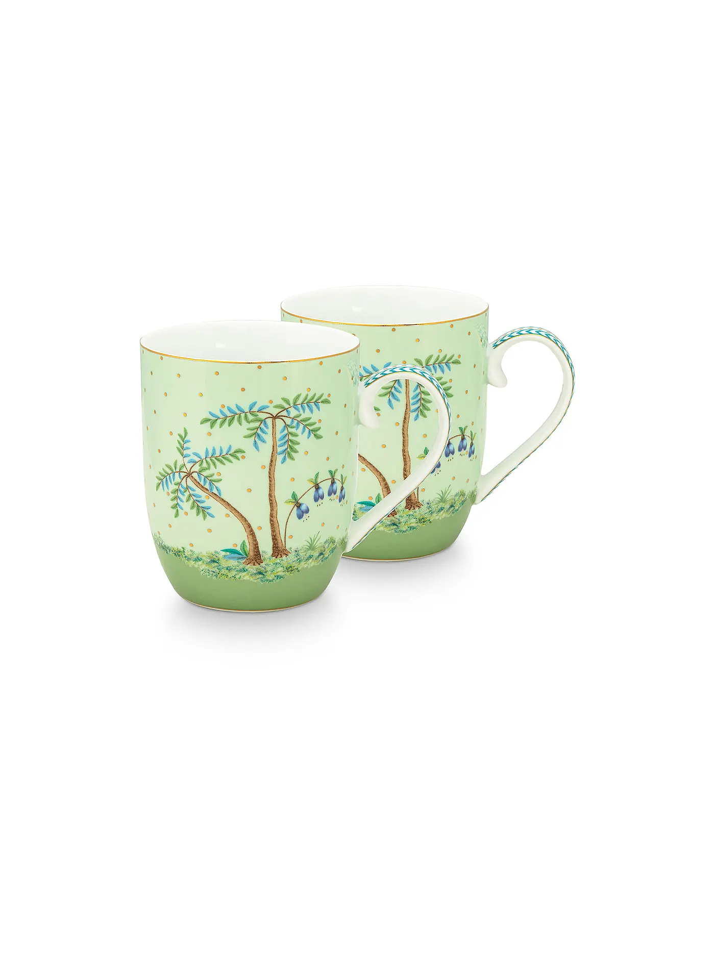 PIP STUDIO | Henkelbecher 2er Set Small Jolie 145ml  | hellgrün