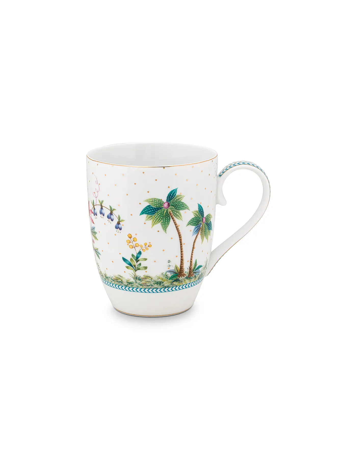 PIP STUDIO | Henkelbecher L 350ml  Jolie Dots Gold | weiss