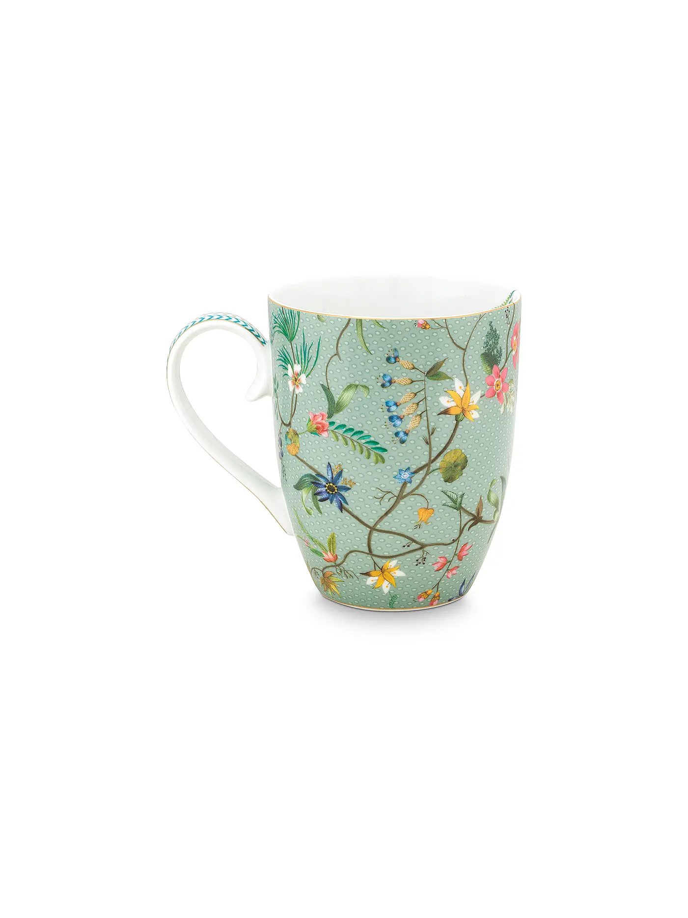 PIP STUDIO | Henkelbecher L 350ml  Jolie Flowers Blue | türkis
