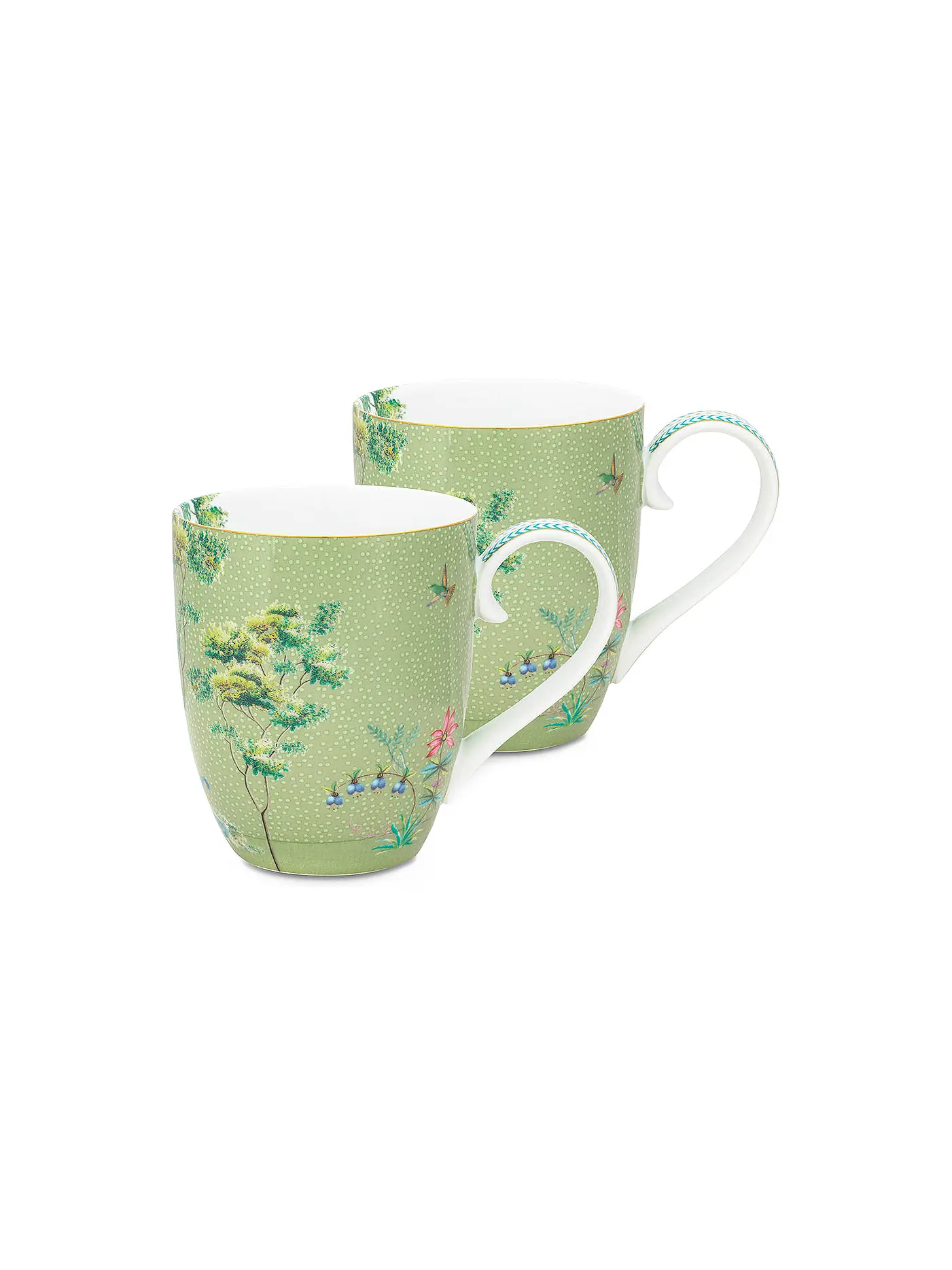 PIP STUDIO | Henkelbecher Set 2er X-Large JOLIE 450ml Heron Green | hellgrün