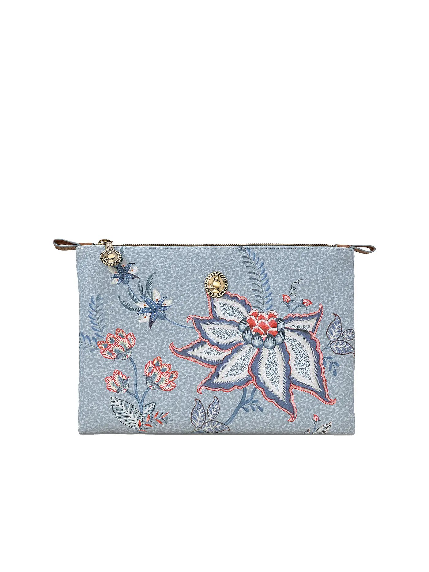 PIP STUDIO | Kosmetiktasche Flower Festival M 24x15,5cm Light Blue | hellblau