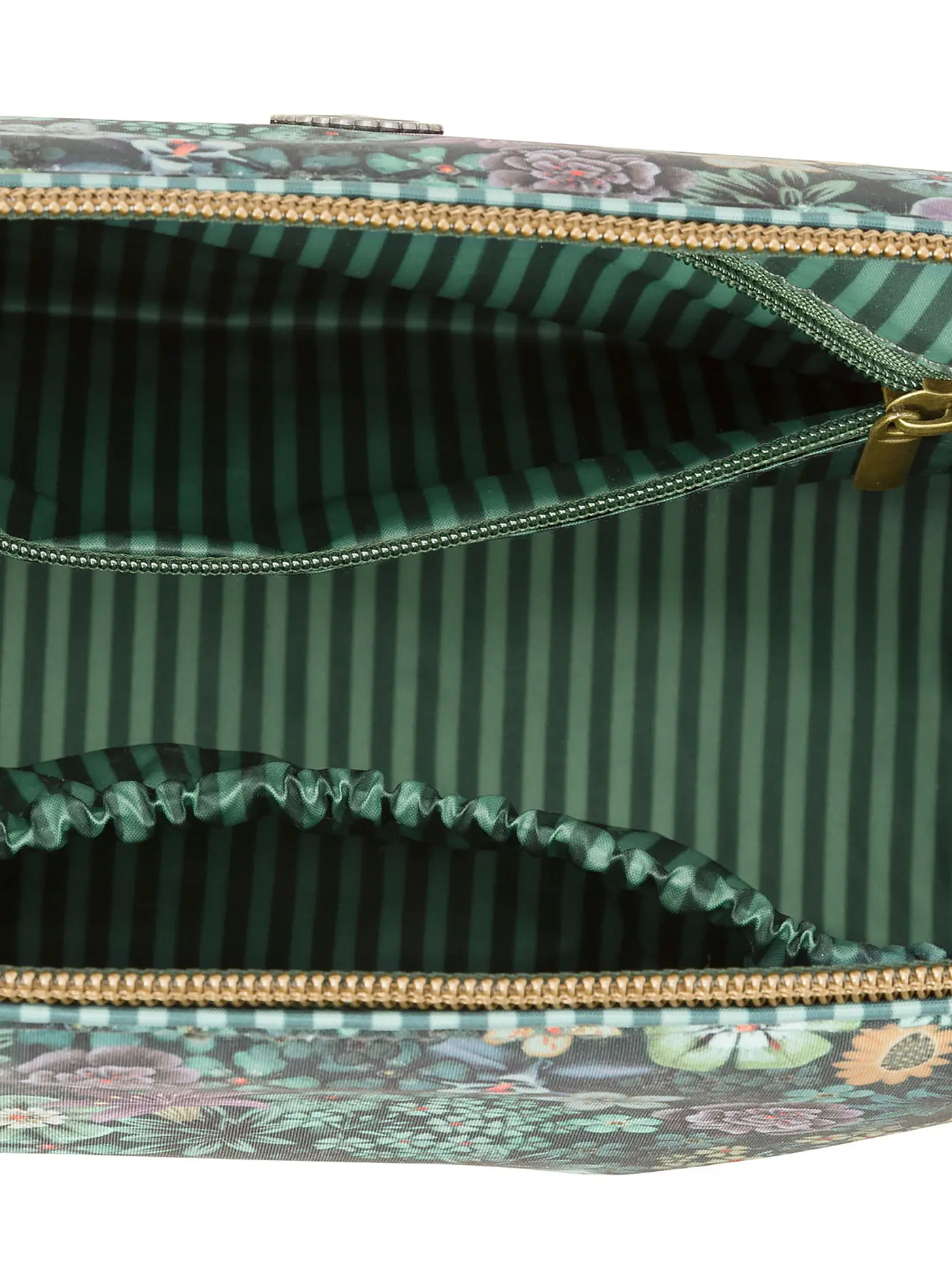 PIP STUDIO | Kosmetiktasche TUTTI I FIORI 22,5x9x15cm Medium Green | dunkelgrün
