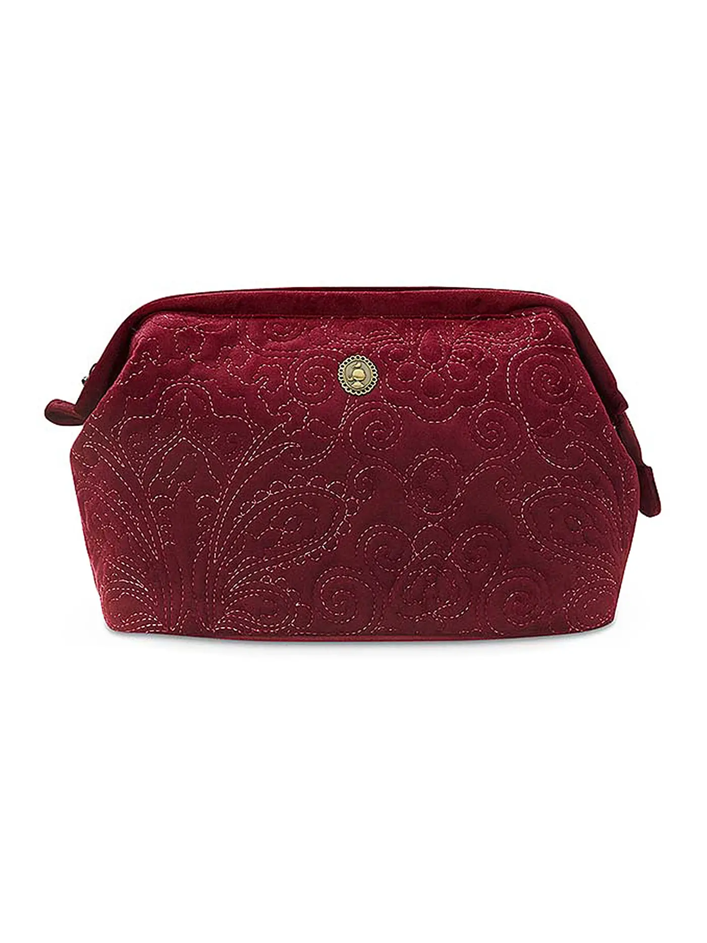 PIP STUDIO | Kosmetiktasche VELVET QUILTED DAYS L 6x18x12cm red | dunkelrot