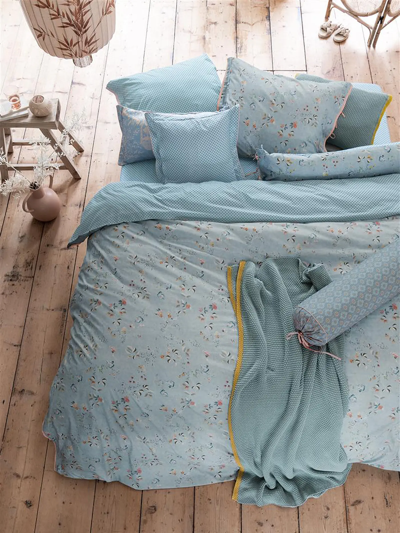 PIP STUDIO | Perkal Bettwäsche 2x 70x90cm / 200x200cm Light Blue | hellblau