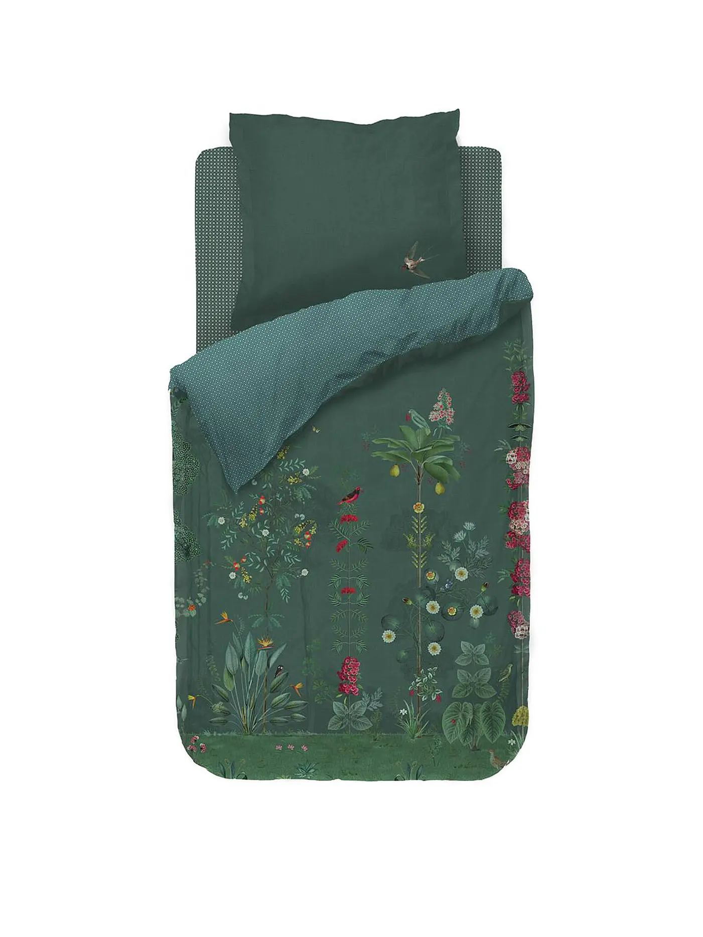 PIP STUDIO | Perkal Bettwäsche 70x90cm/140x200cm Babylons Garden Green | grün