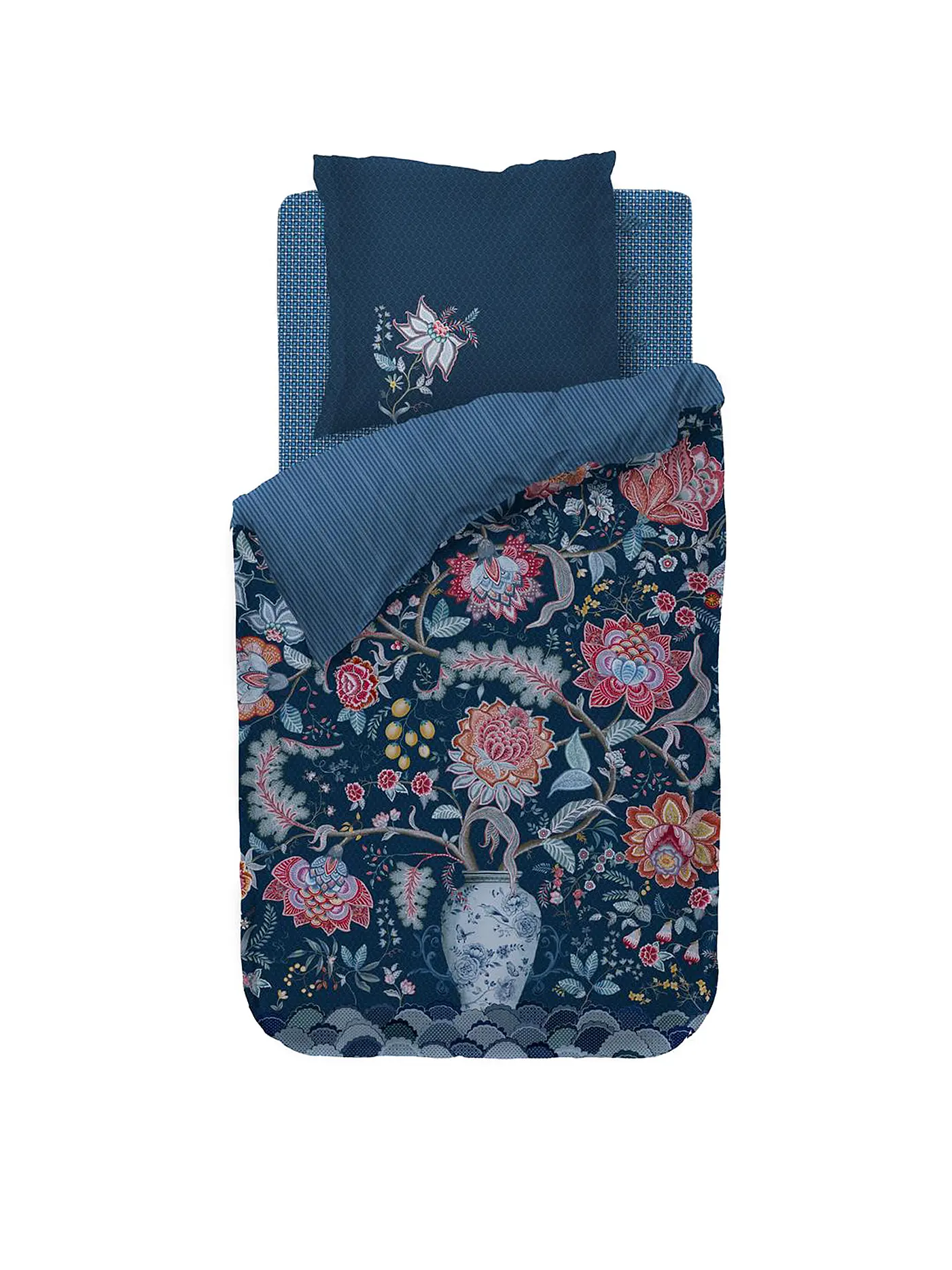 PIP STUDIO | Perkal Bettwäsche 70x90cm/140x200cm Tree of Life Dark Blue | blau