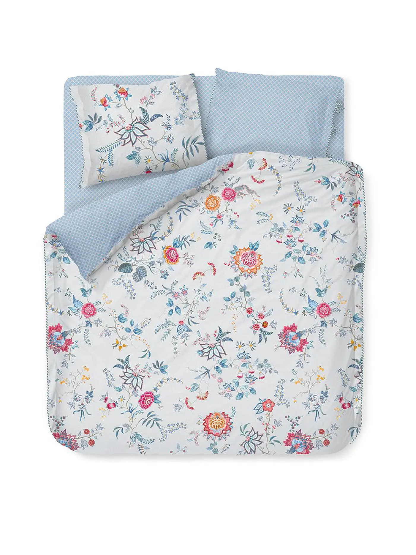 PIP STUDIO | Perkal Bettwäsche Flower Festival  2x 70x90cm / 200x200cm White | weiss