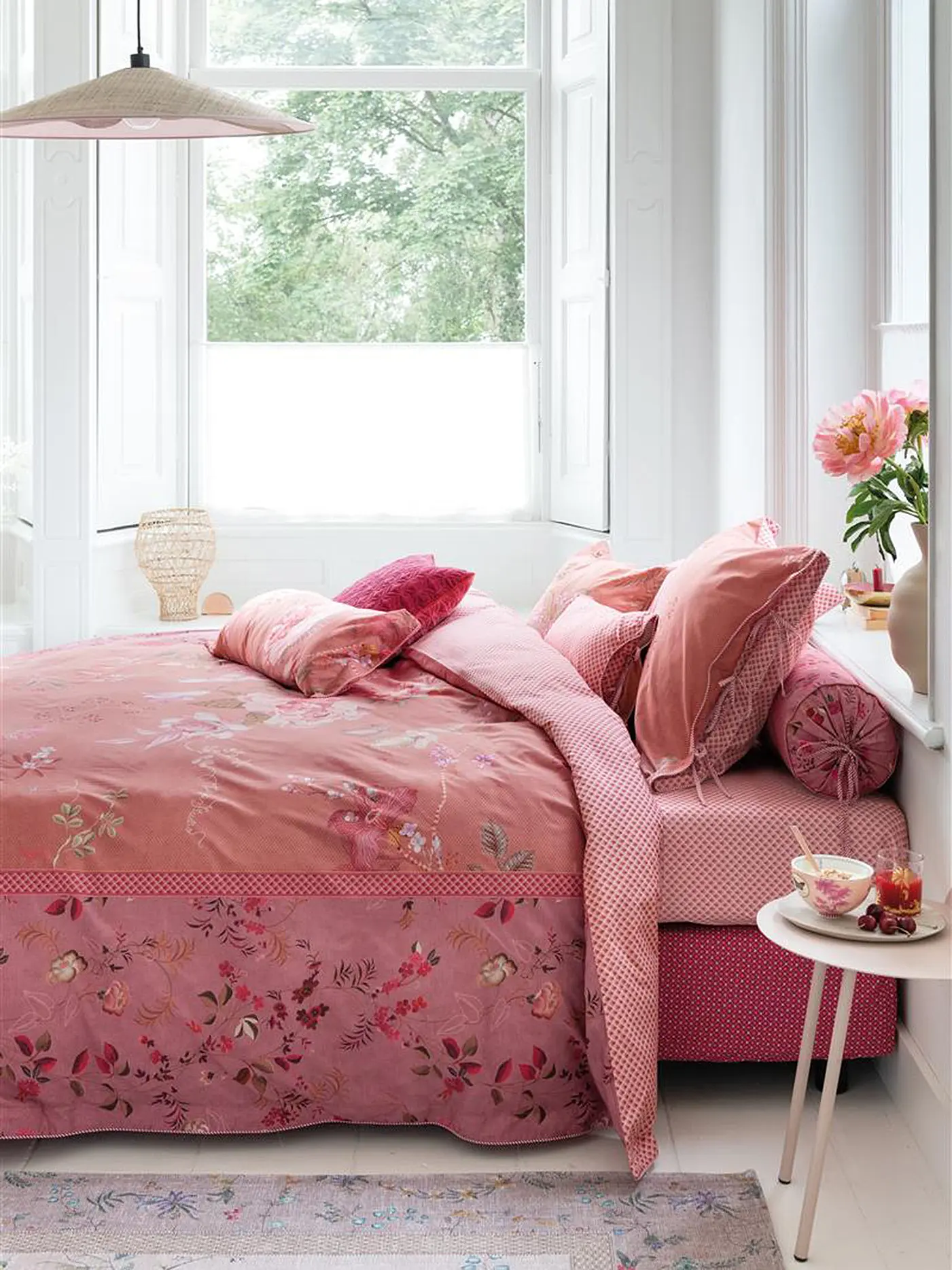 PIP STUDIO | Perkal Bettwäsche Tokyo Bouquet 2x 70x90cm / 200x200cm Pink | rosa