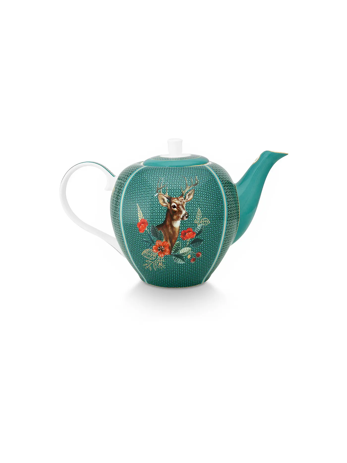 PIP STUDIO | Teekanne Large 1,6l WINTER WONDERLAND Bird Green | petrol