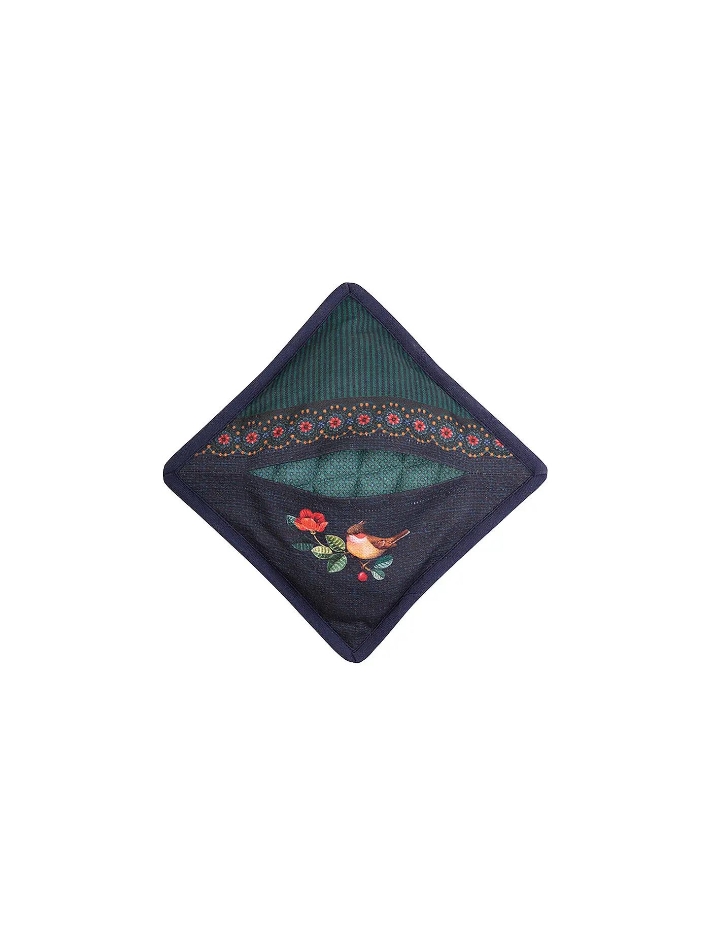 PIP STUDIO | Topflappen 22x22cm Winter Wonderland Bird dark blue | petrol