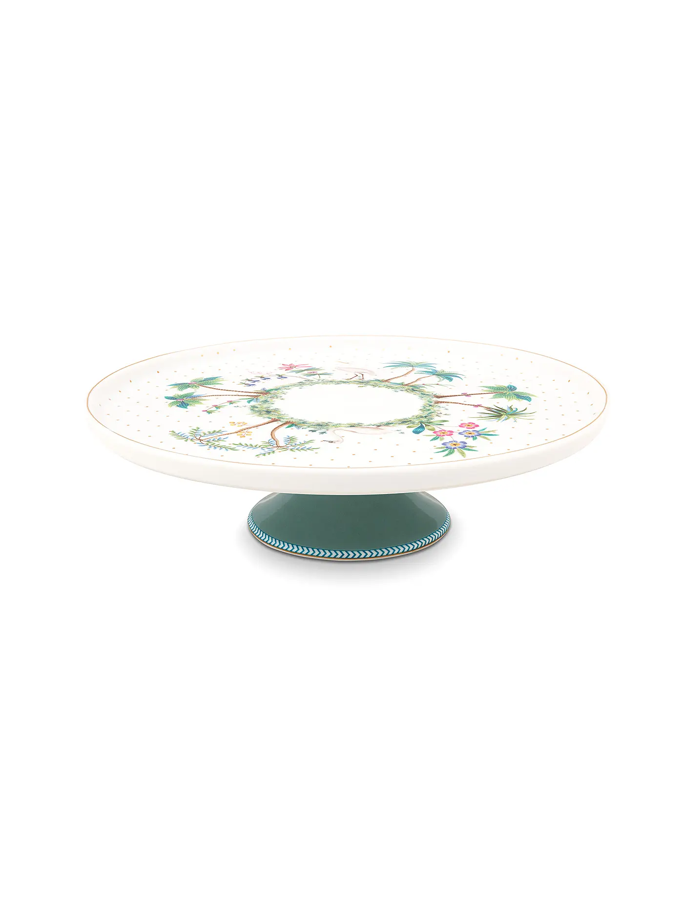 PIP STUDIO | Tortenplatte aus Fuss Mini 21cm  Jolie Dots Gold | weiss