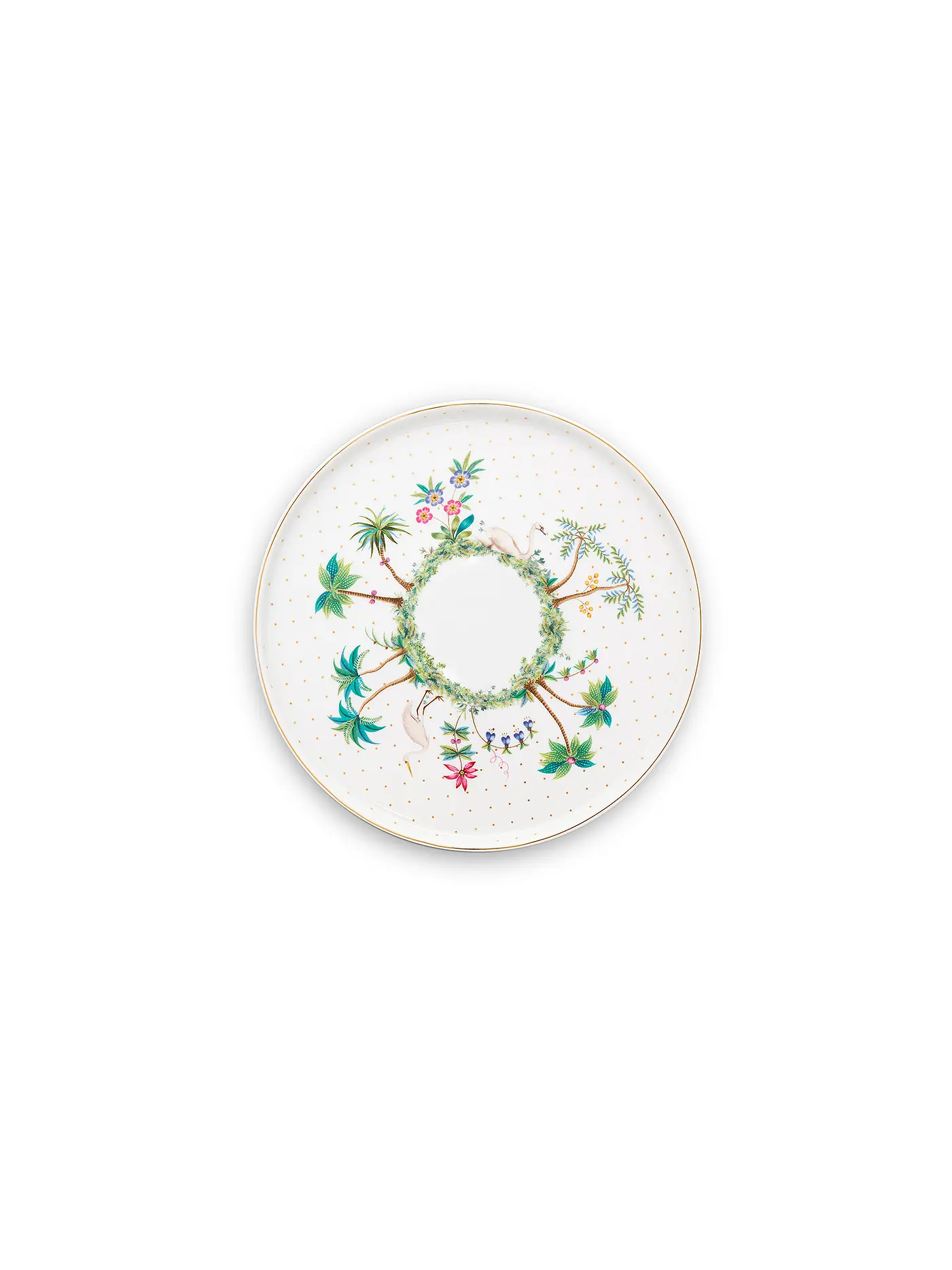 PIP STUDIO | Tortenplatte aus Fuss Mini 21cm  Jolie Dots Gold | weiss