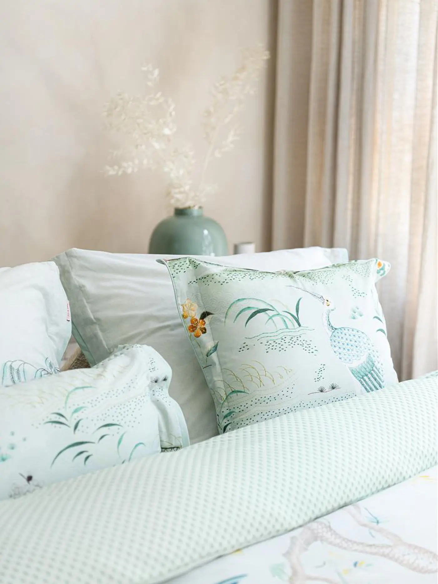 PIP STUDIO | Zierkissen gefüllt 45x45cm Japonica White | weiss
