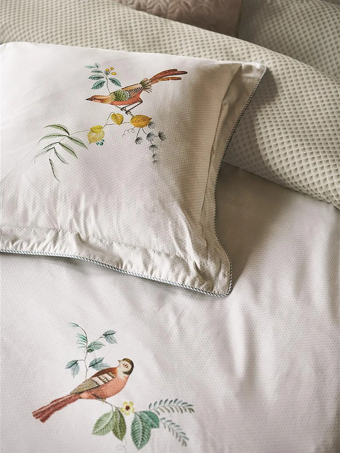 PIP STUDIO | Zierkissen gefüllt 45x45cm LITTLE BIRDS white | weiss