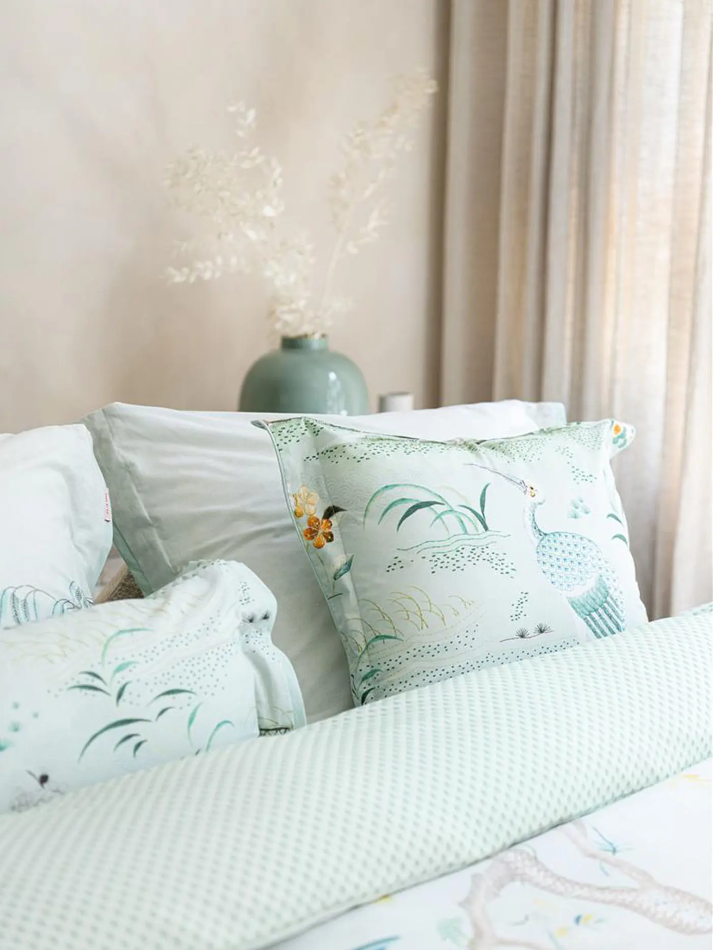 PIP STUDIO | Zierkissen gefüllt 53x53cm Japonica White | weiss