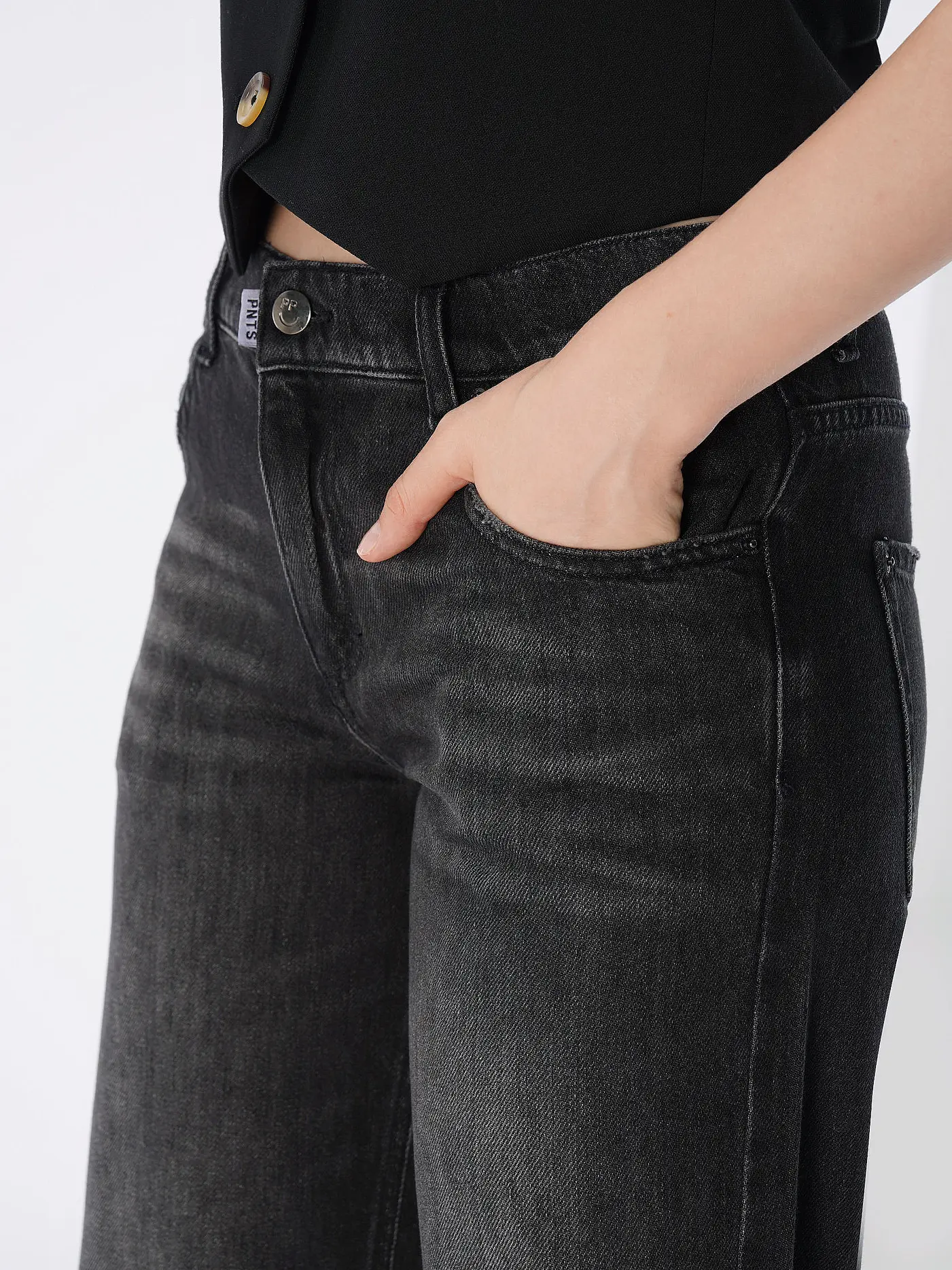 PNTS | Jeans Wide Leg THE BAGGY | grau