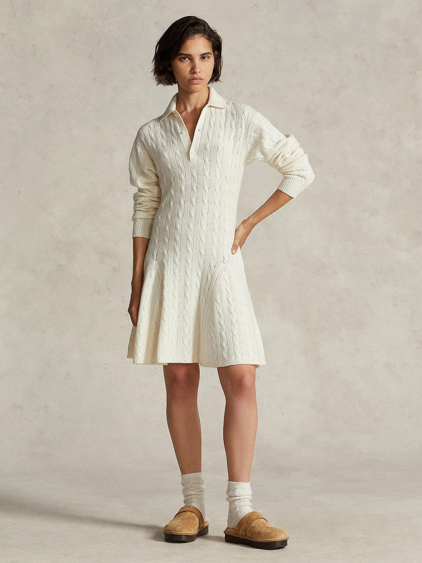POLO RALPH LAUREN | Strickkleid  | creme