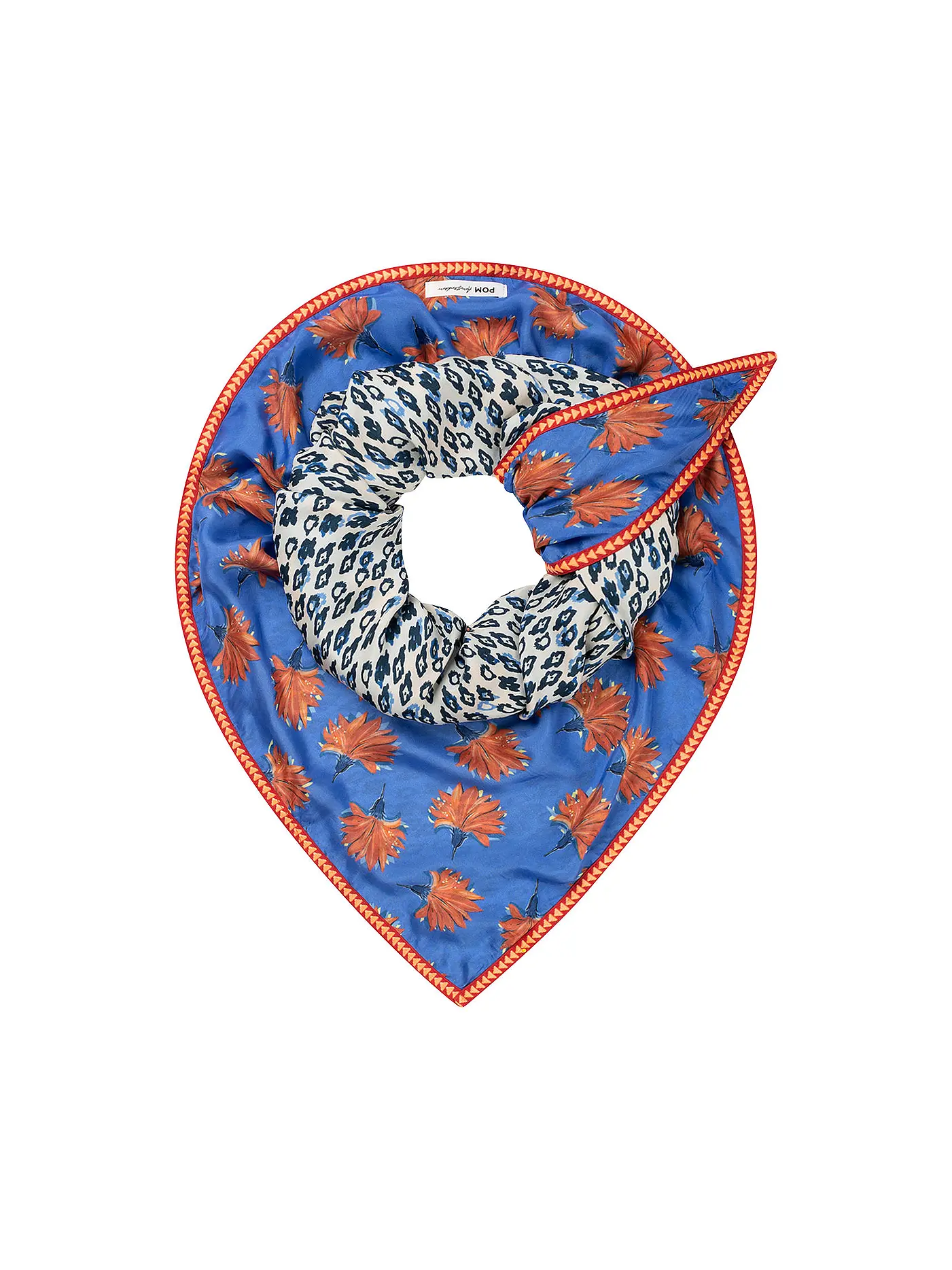 POM | Schal Double Flowers | blau