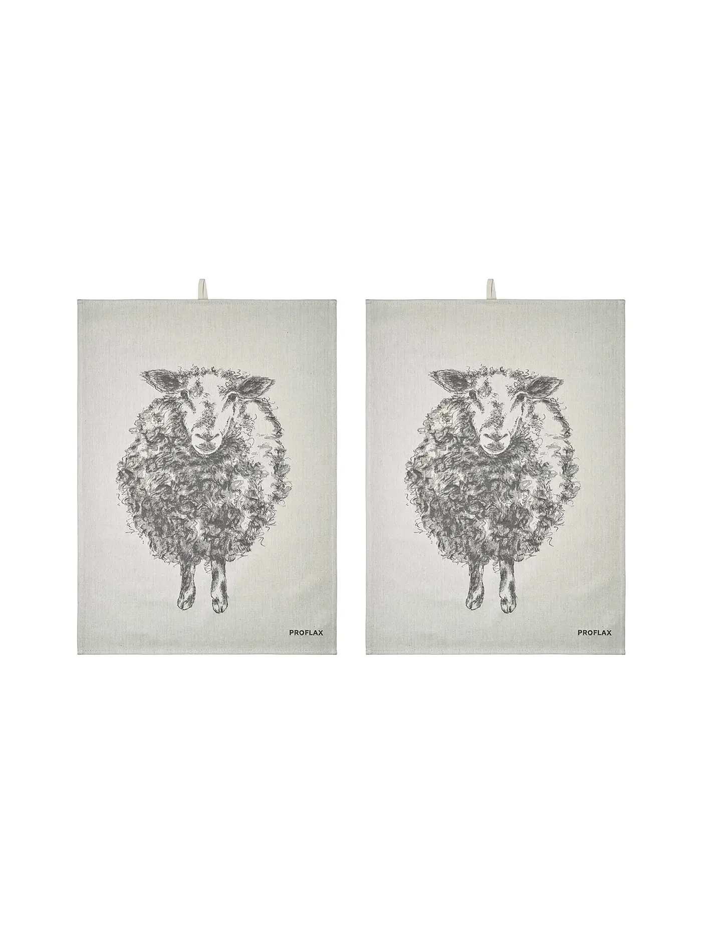 PROFLAX | Geschirrtuch 2er Set 50x70cm Schaf Grey | grau