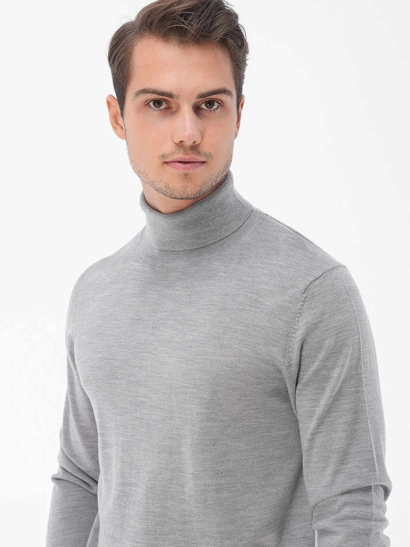 PROFUOMO | Rollkragenpullover  | hellgrau