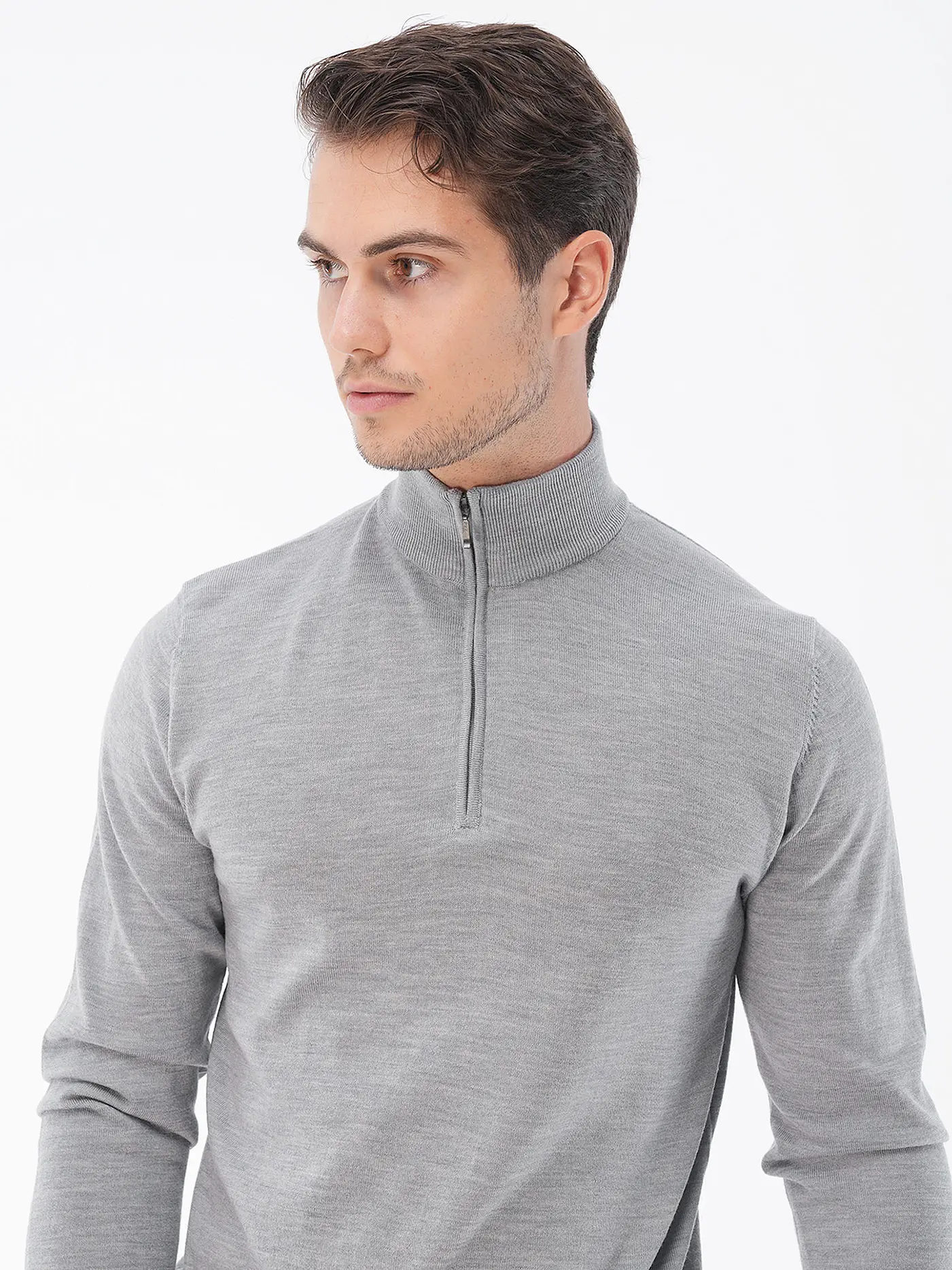 PROFUOMO | Troyer Pullover | hellgrau
