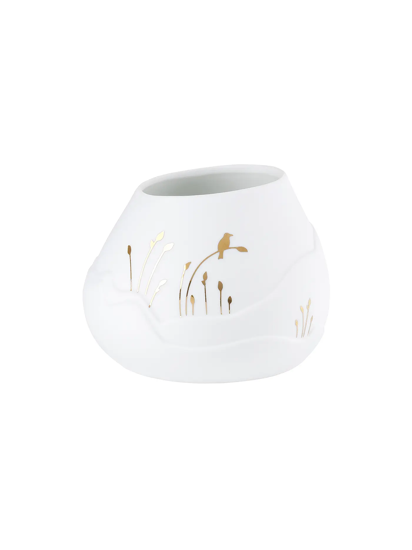 RAEDER | Gefäß LICHTLANDSCHAFT 10x8cm Vogel | weiss