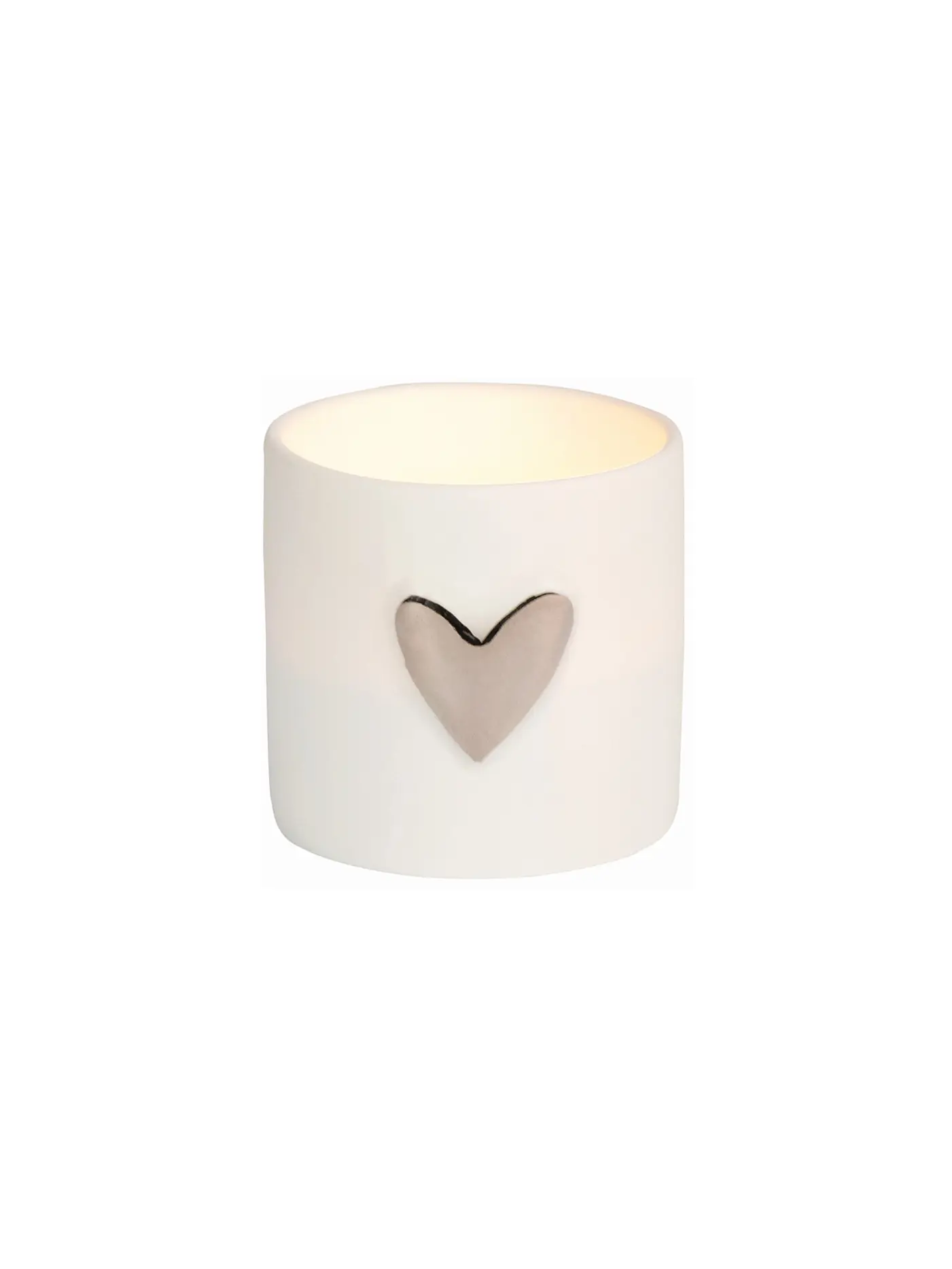RAEDER | Lichterset Herz 2-er 4,5cm (Weiss/Silber) | weiss