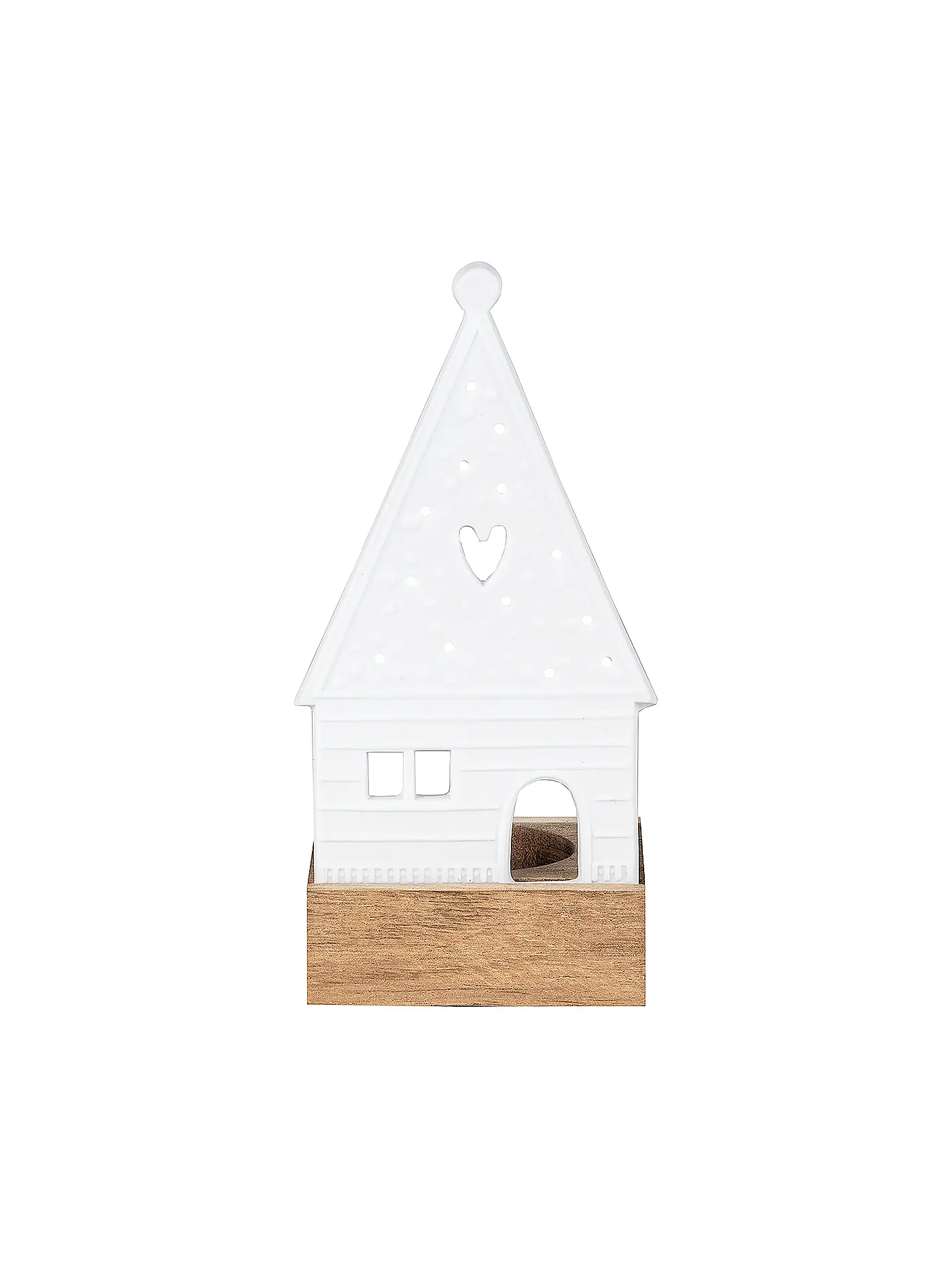 RAEDER | Lichtobjekt Herz Lebkuchenhaus 7x6,5x13cm | weiss