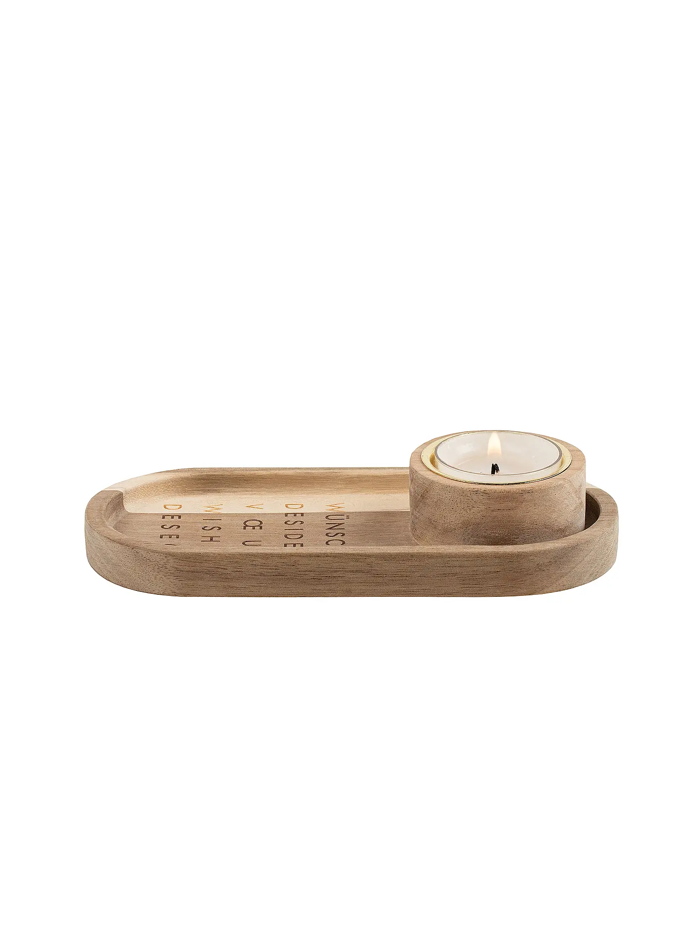 RAEDER | Lichttablett Wünsche 5-sprachig 16,5x7,5x3cm | beige