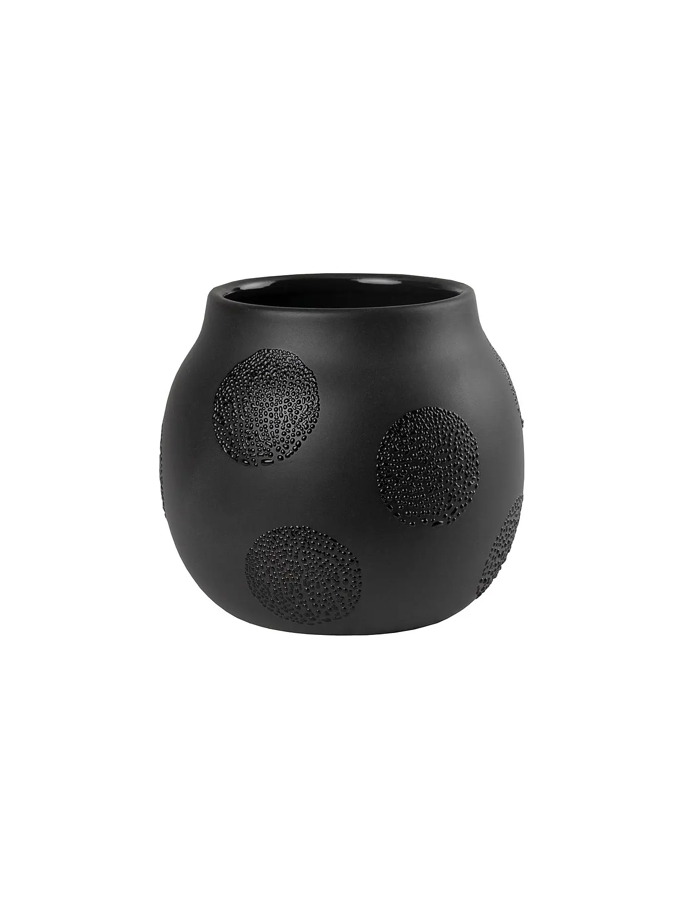 RAEDER | Perlenvase 10x11cm Schwarz | schwarz