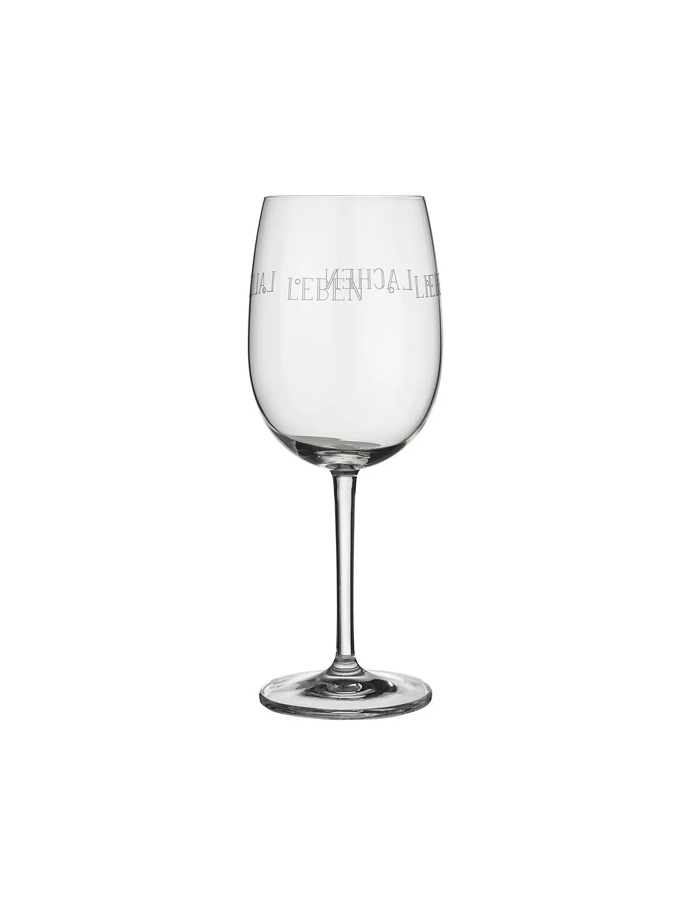 RAEDER | Rotweinglas 22cm "Leben Lieben Lachen Lallen" | transparent