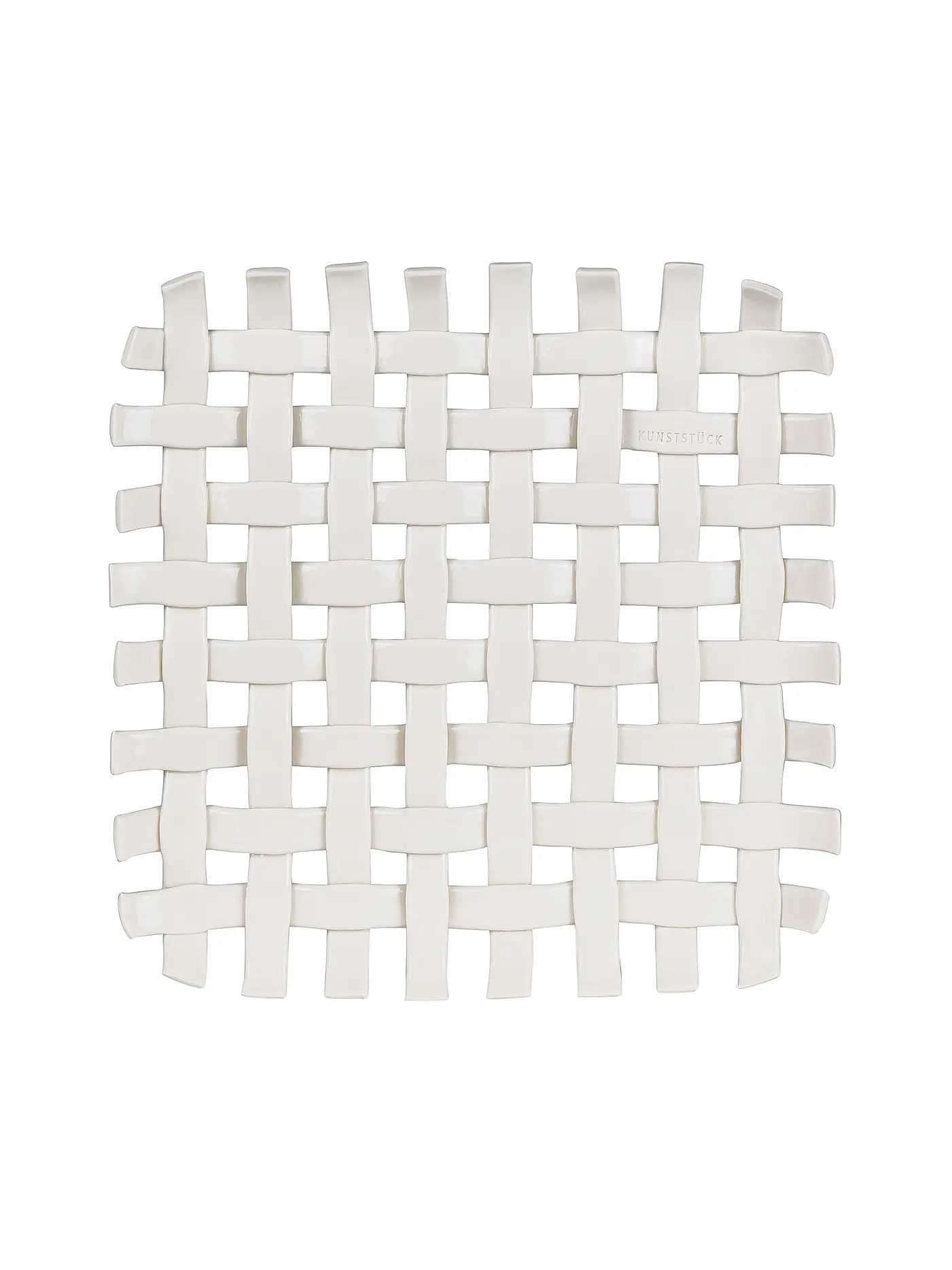 RAEDER | Schale FLECHTEREI 25x25x1,8cm Kunststück | weiss