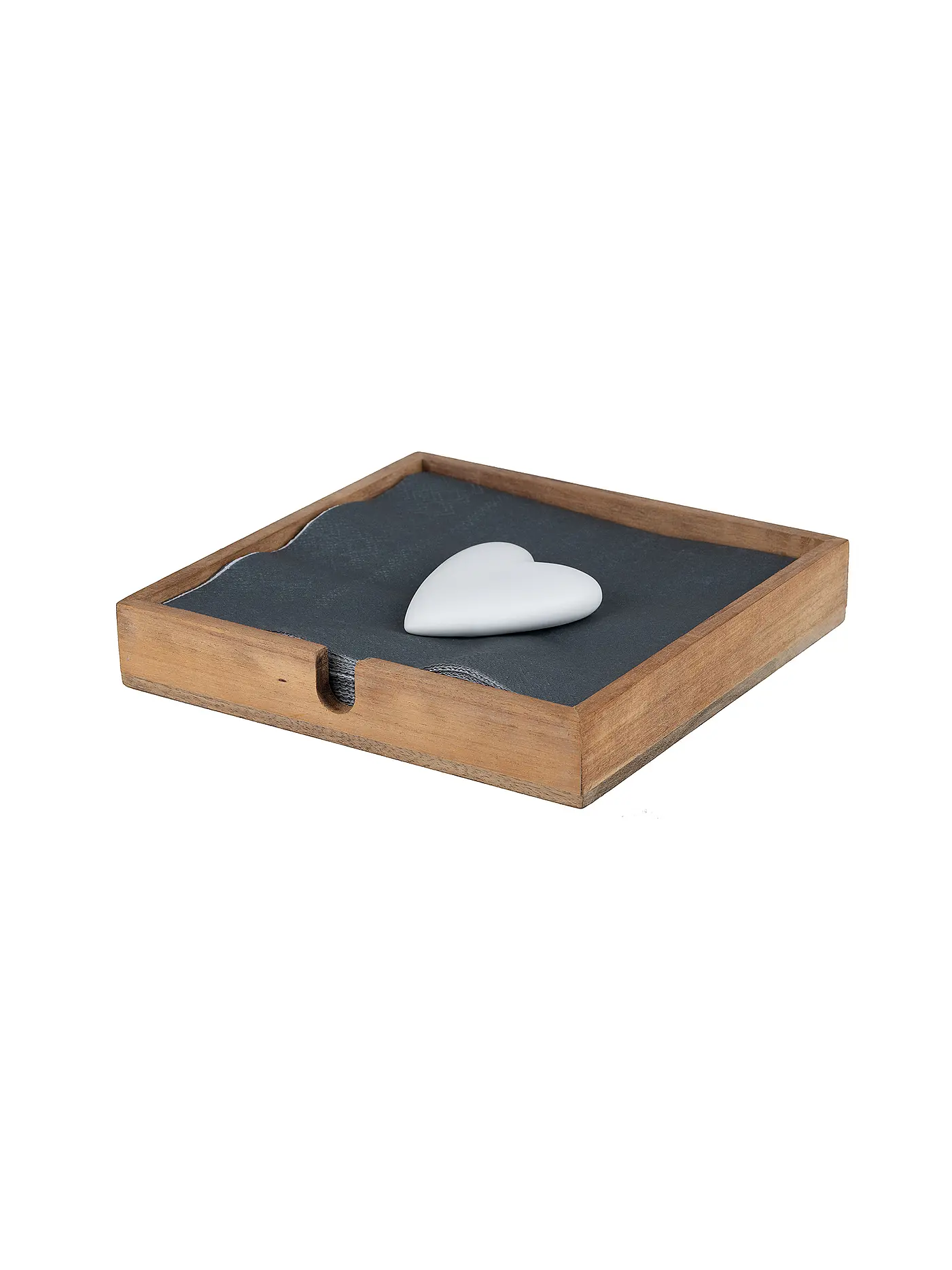 RAEDER | Serviettenhalter Herz | braun