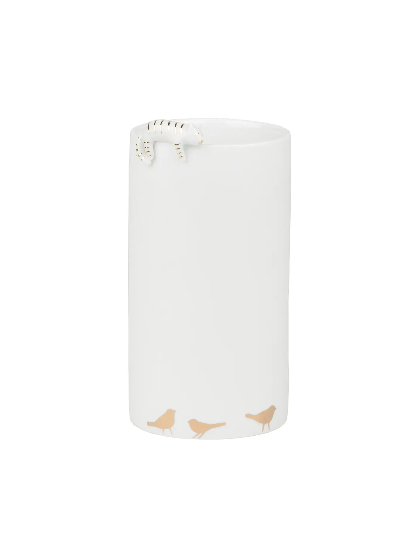 RAEDER | Vase Katze 7x14cm | weiss