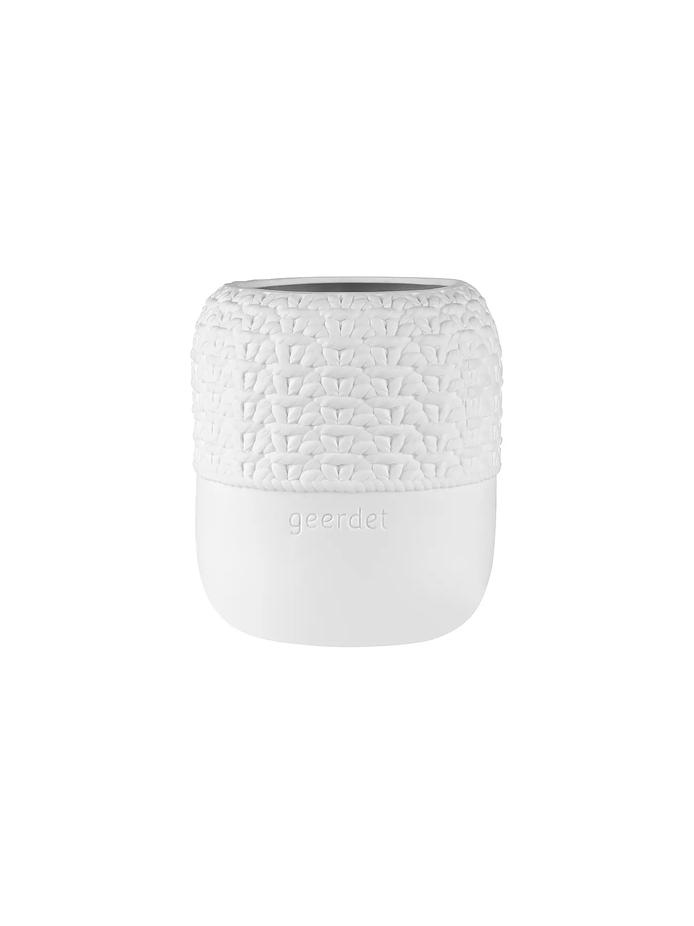 RAEDER | Vase STRICK 14x15cm Geerdet | weiss