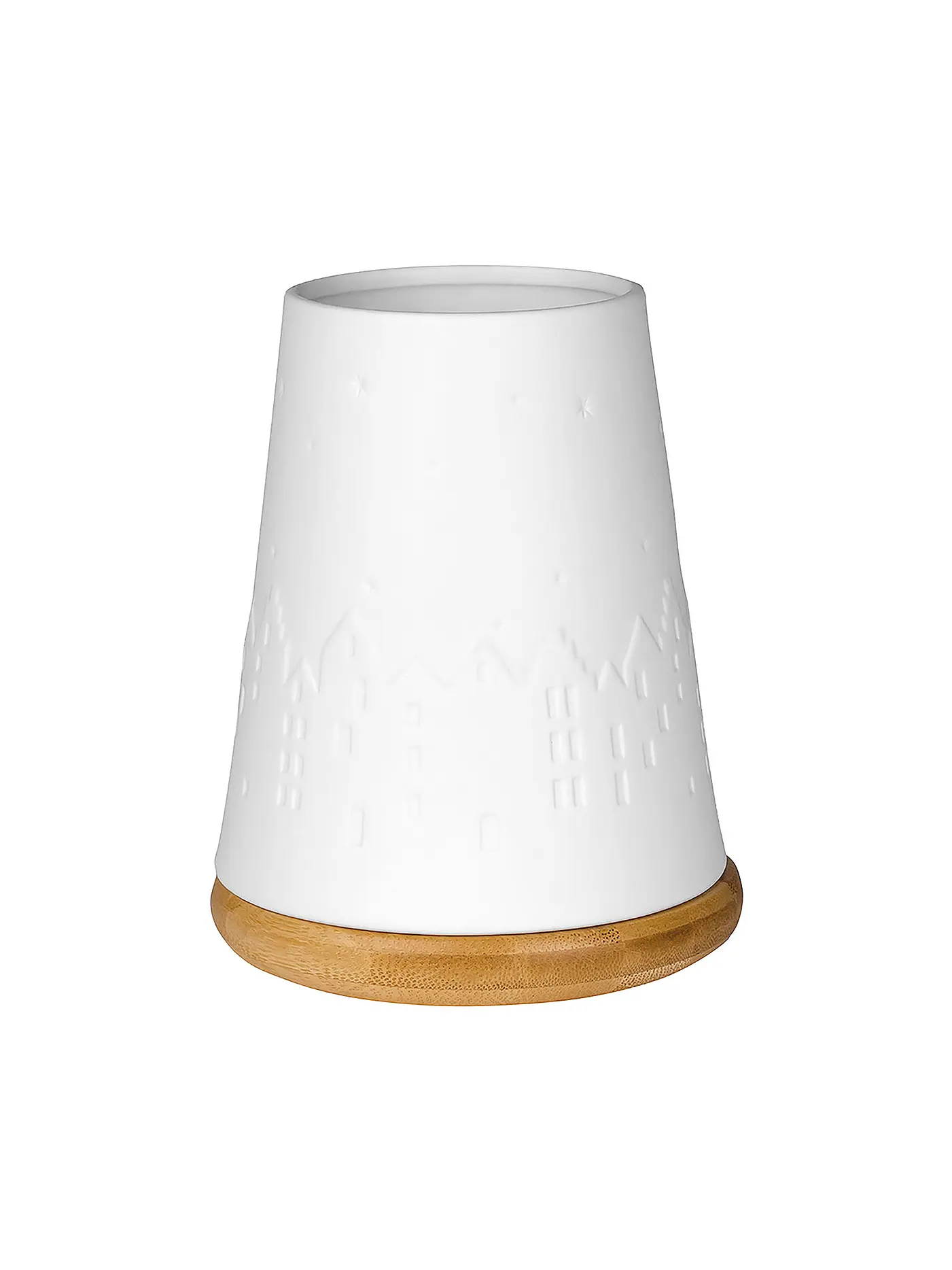 RAEDER | Weihnachs Windlicht Winterstadt 12,8x16,5cm Weiss | weiss