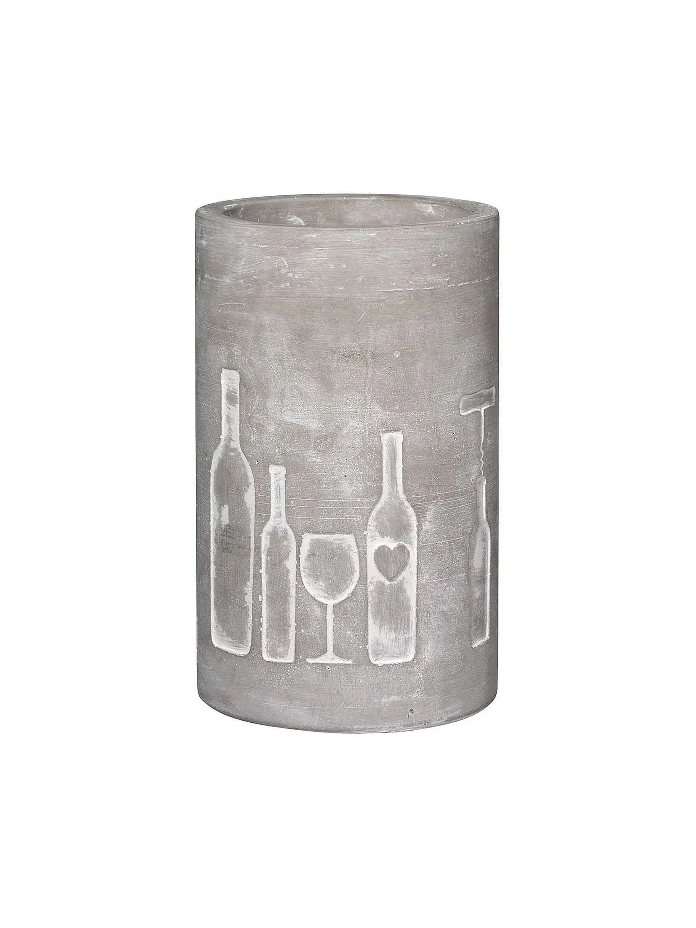 RAEDER | Weinkühler aus Beton 21cm "Flasche und Glas" | grau