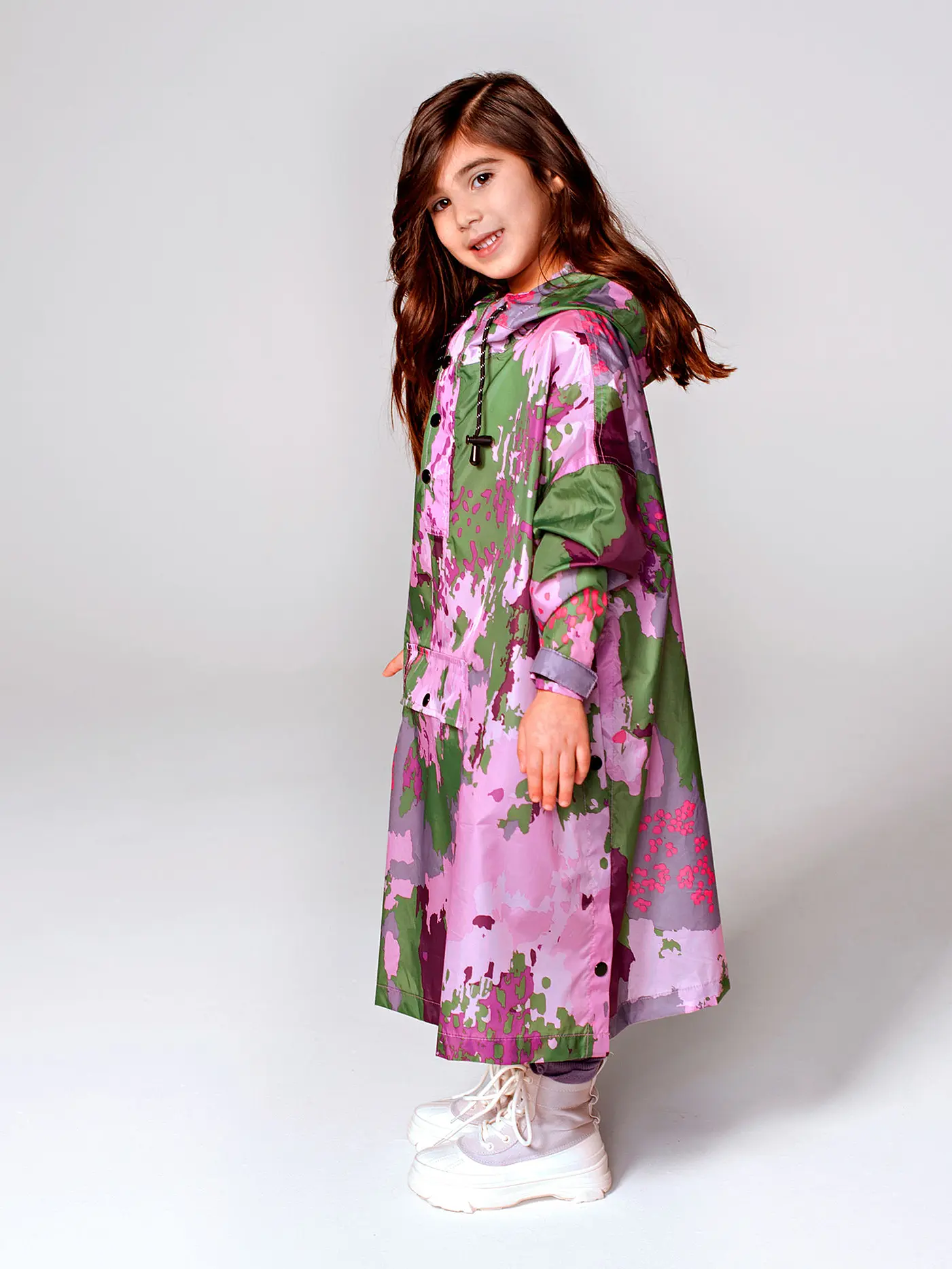 RAINKISS | Kinder Regenjacke - Regenponcho Digi Spring | rosa