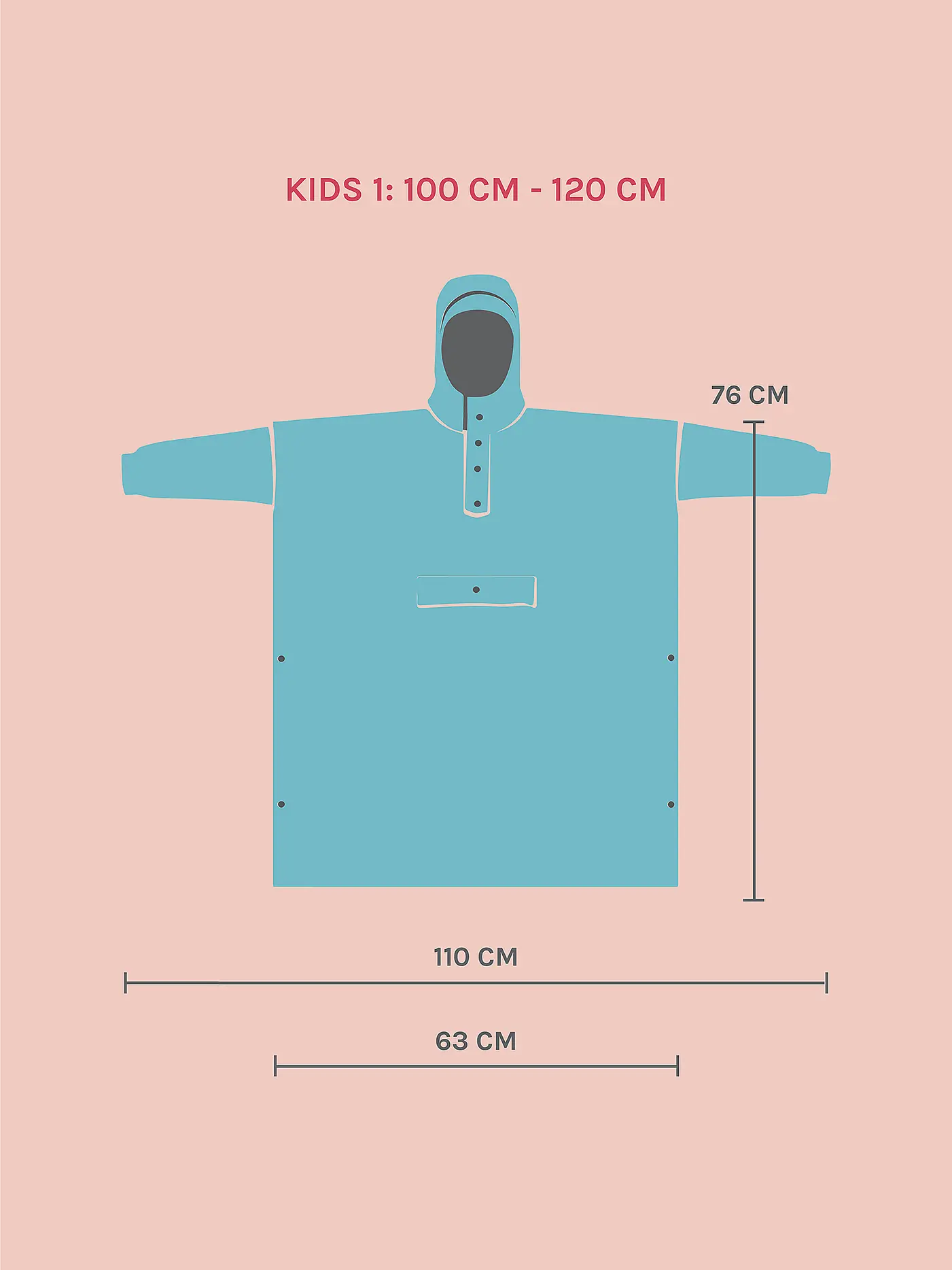 RAINKISS | Kinder Regenjacke - Regenponcho Jungle Com | braun