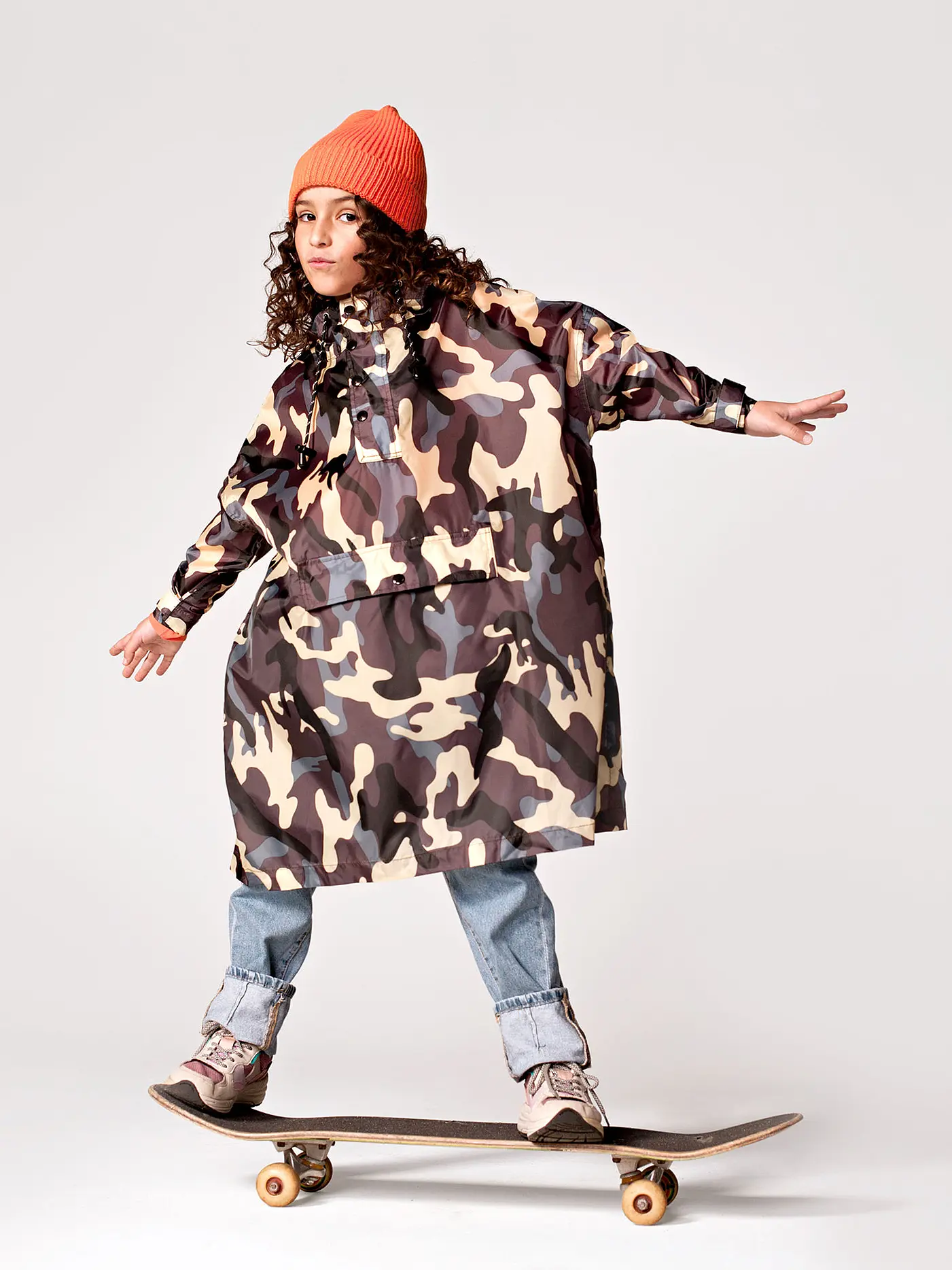 RAINKISS | Kinder Regenjacke - Regenponcho Jungle Com | braun