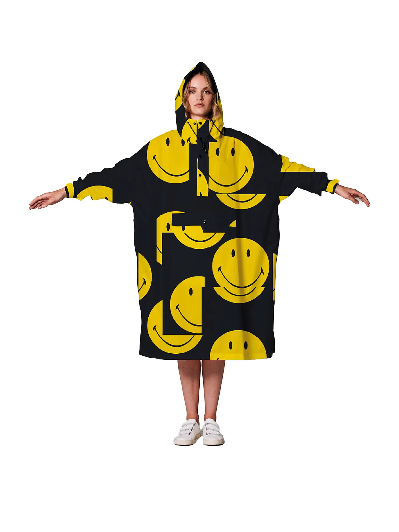 RAINKISS | Regenjacke - Regenponcho ALL SMILES | schwarz
