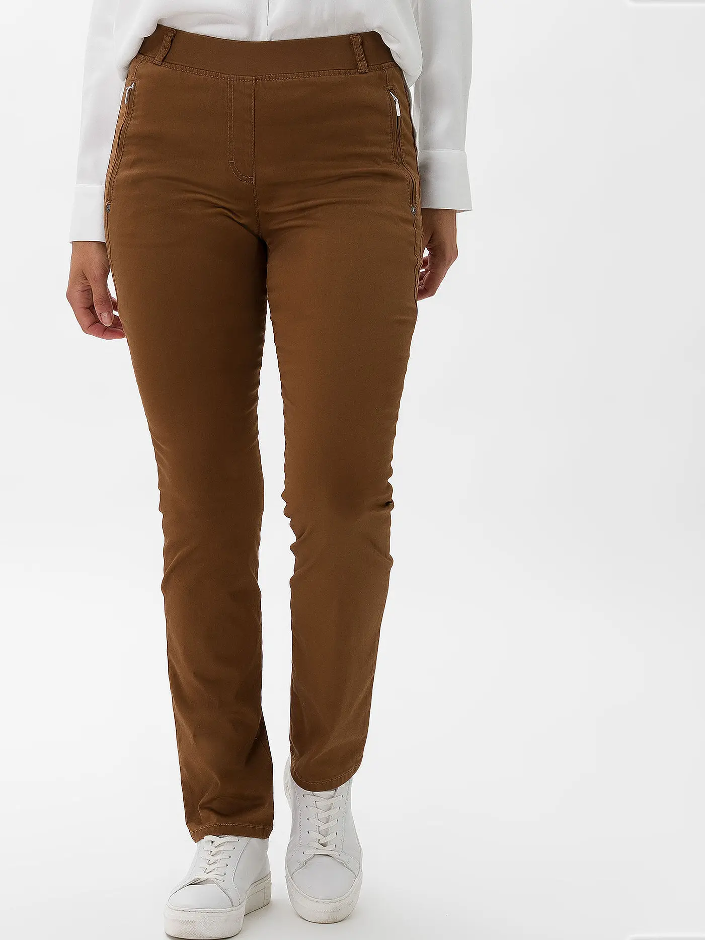 RAPHAELA BY BRAX | Hose Slim Fit LAVINA ZIP | braun