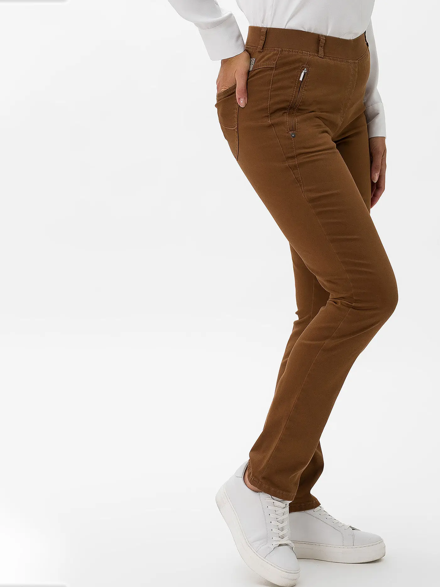 RAPHAELA BY BRAX | Hose Slim Fit LAVINA ZIP | braun