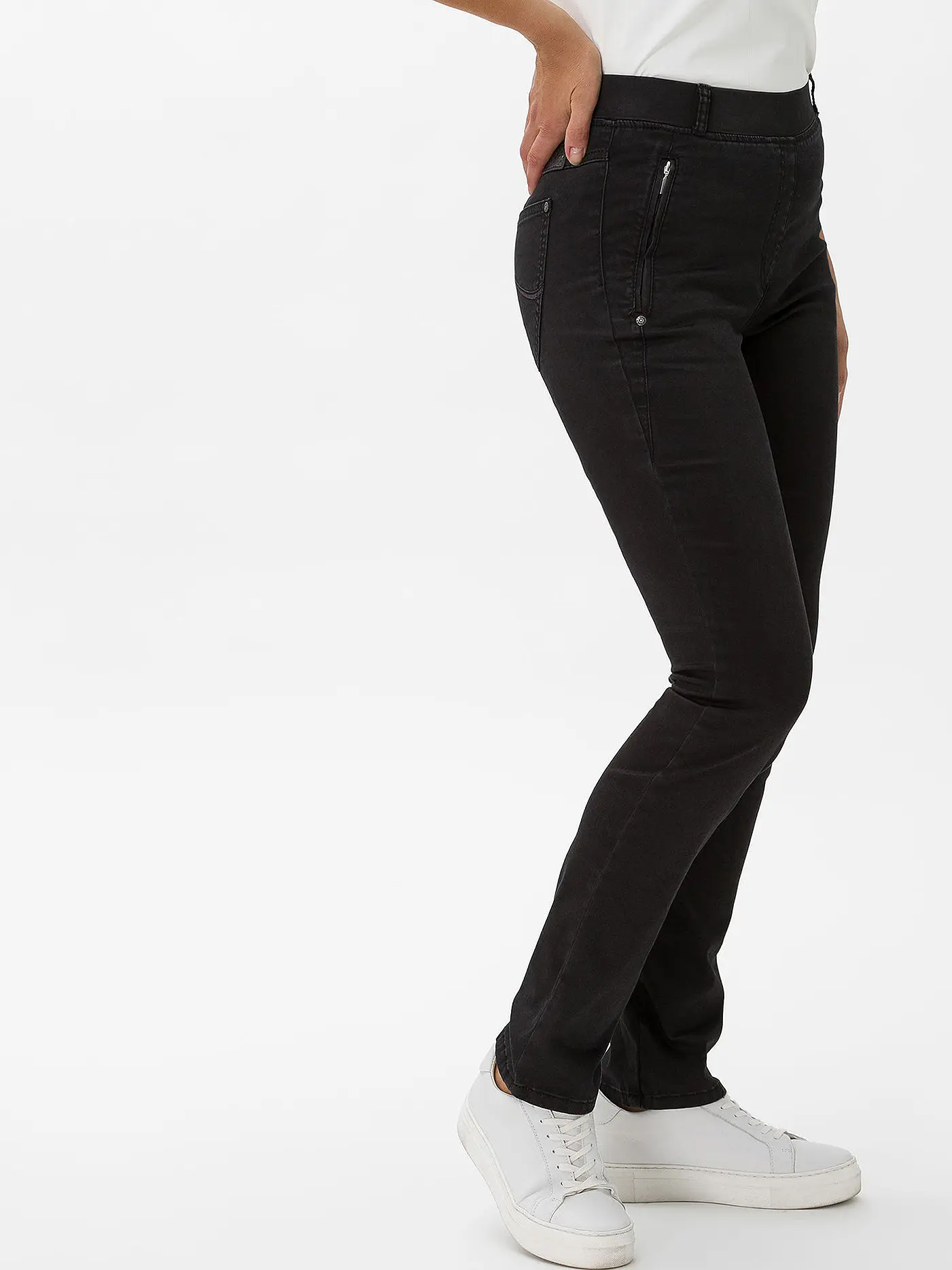 RAPHAELA BY BRAX | Hose Slim Fit LAVINA ZIP | grau