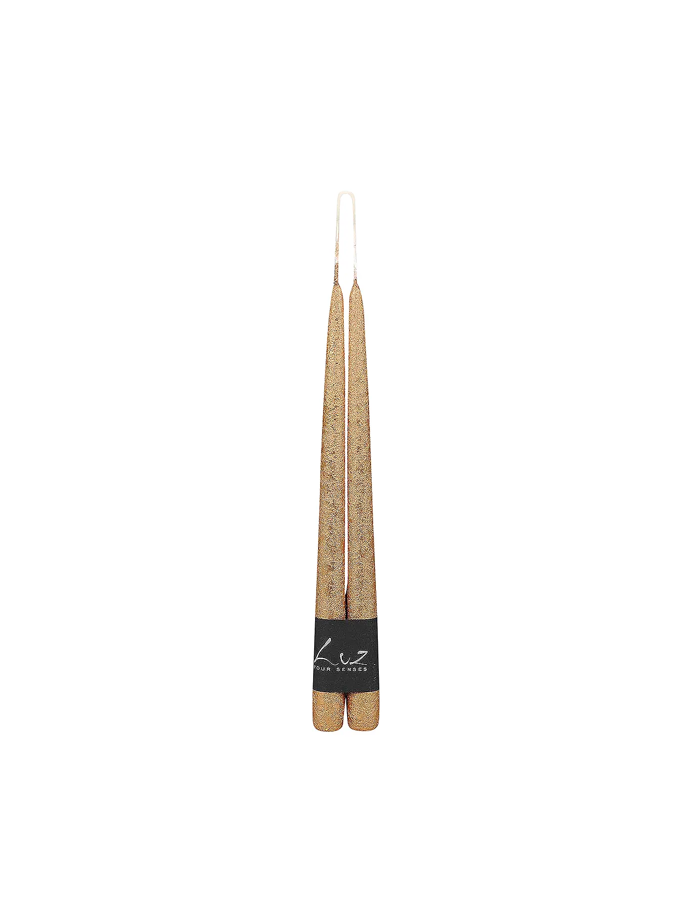 RASTELI | Paar Spitzkerzen "velours" - Luz Your Senses 30cm Rot | gold