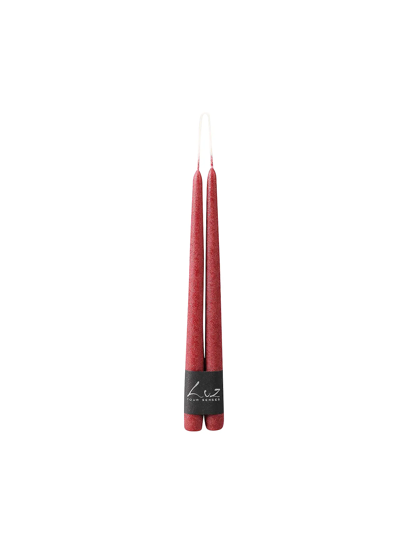 RASTELI | Paar Spitzkerzen "velours" - Luz Your Senses 30cm Rot | dunkelrot